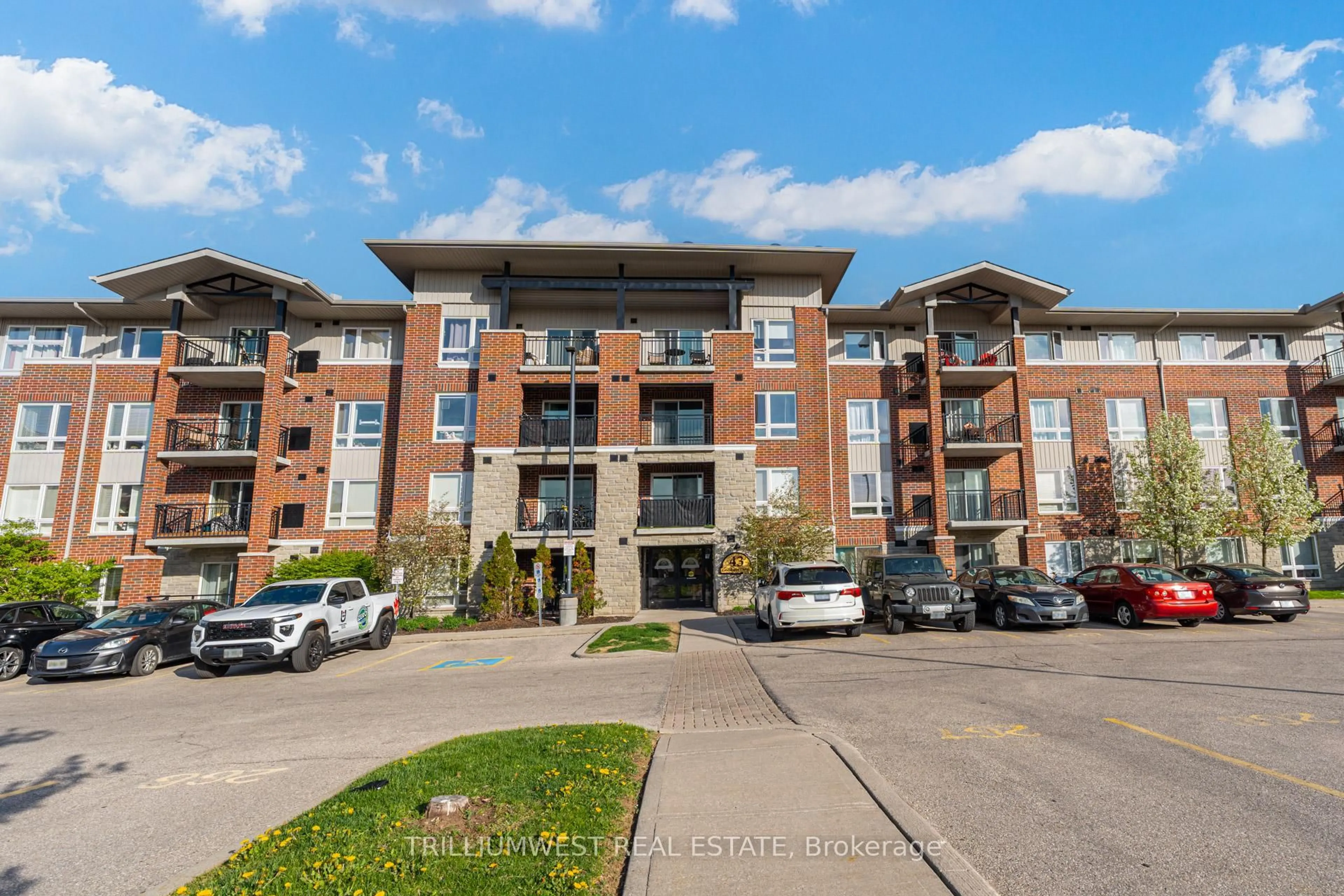 A pic from outside/outdoor area/front of a property/back of a property/a pic from drone, building for 43 Goodwin Dr #201, Guelph Ontario N1L 0E8