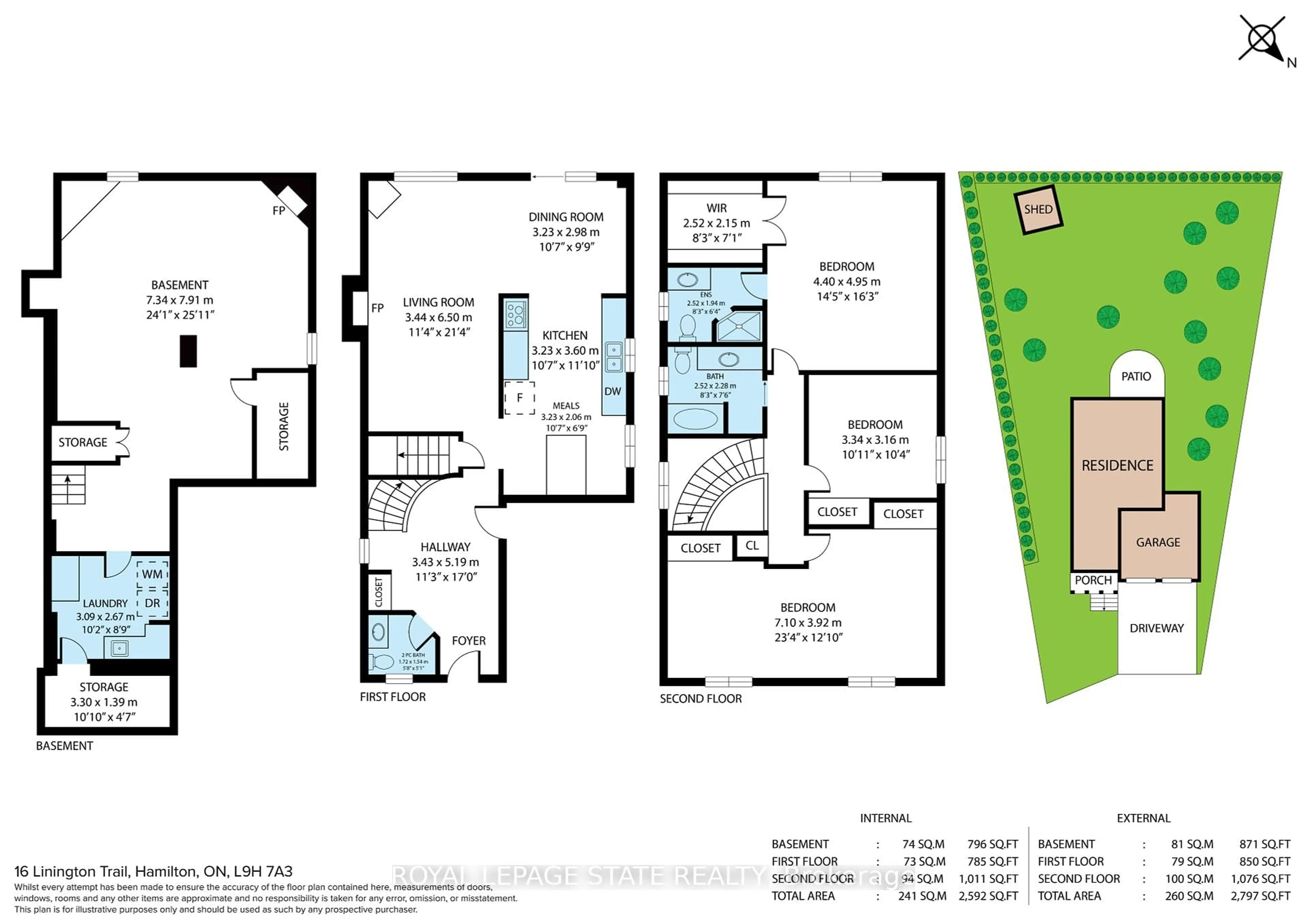 Floor plan for 16 Linington Tr, Hamilton Ontario L9H 7A3