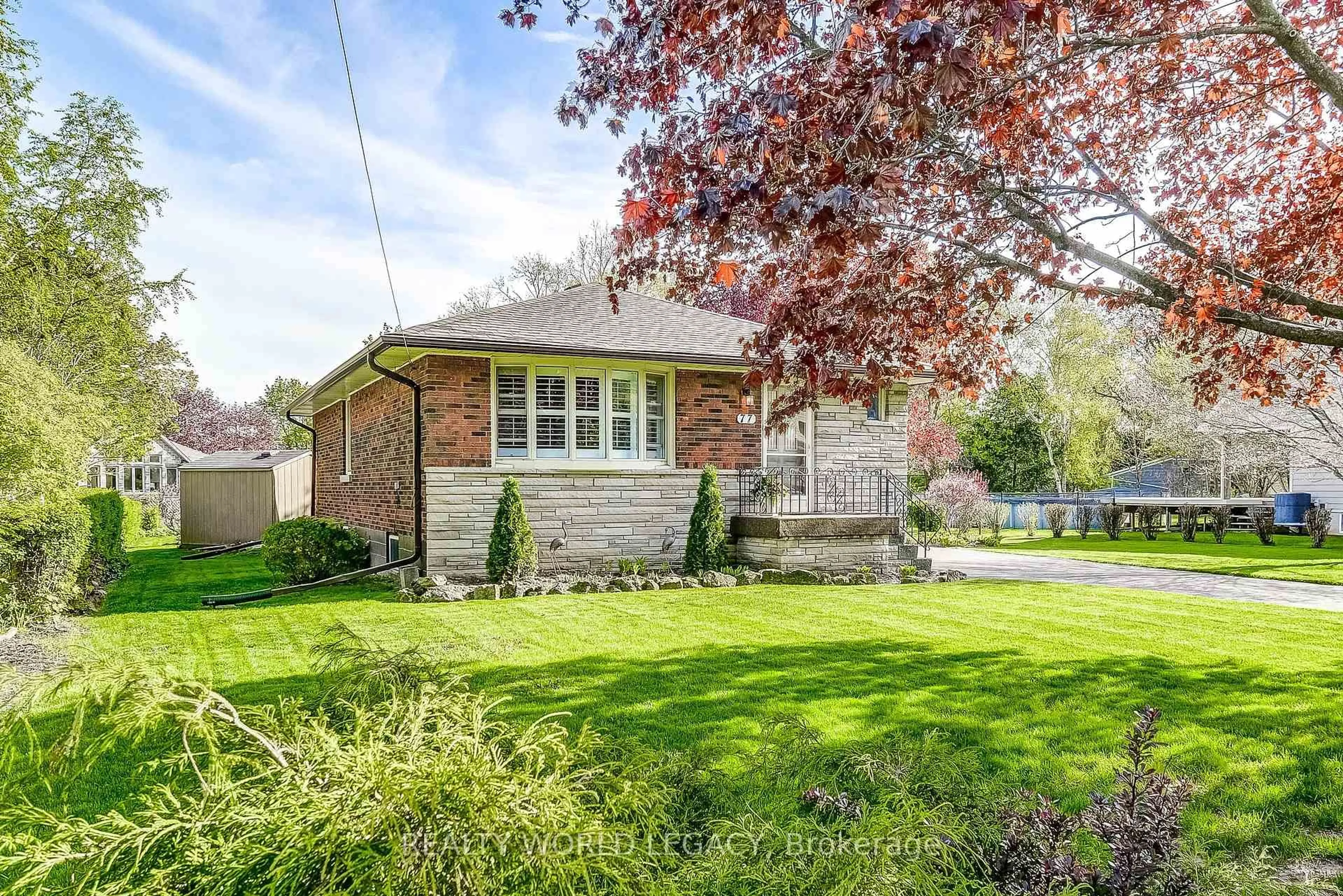 Home with brick exterior material, street for 77 Hopkins Crt, Hamilton Ontario L9H 5M7