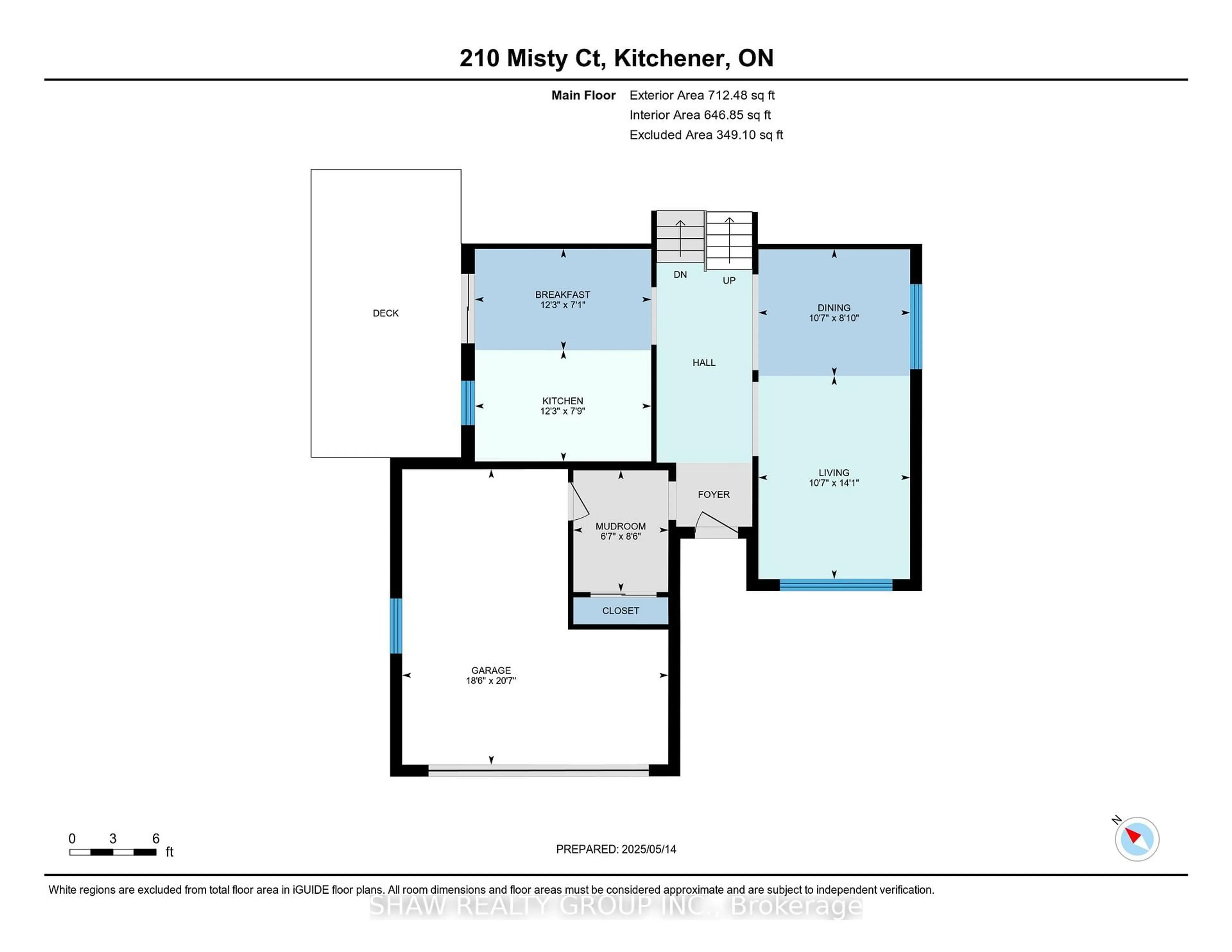 Floor plan for 210 Misty Crt, Kitchener Ontario N2B 3V4