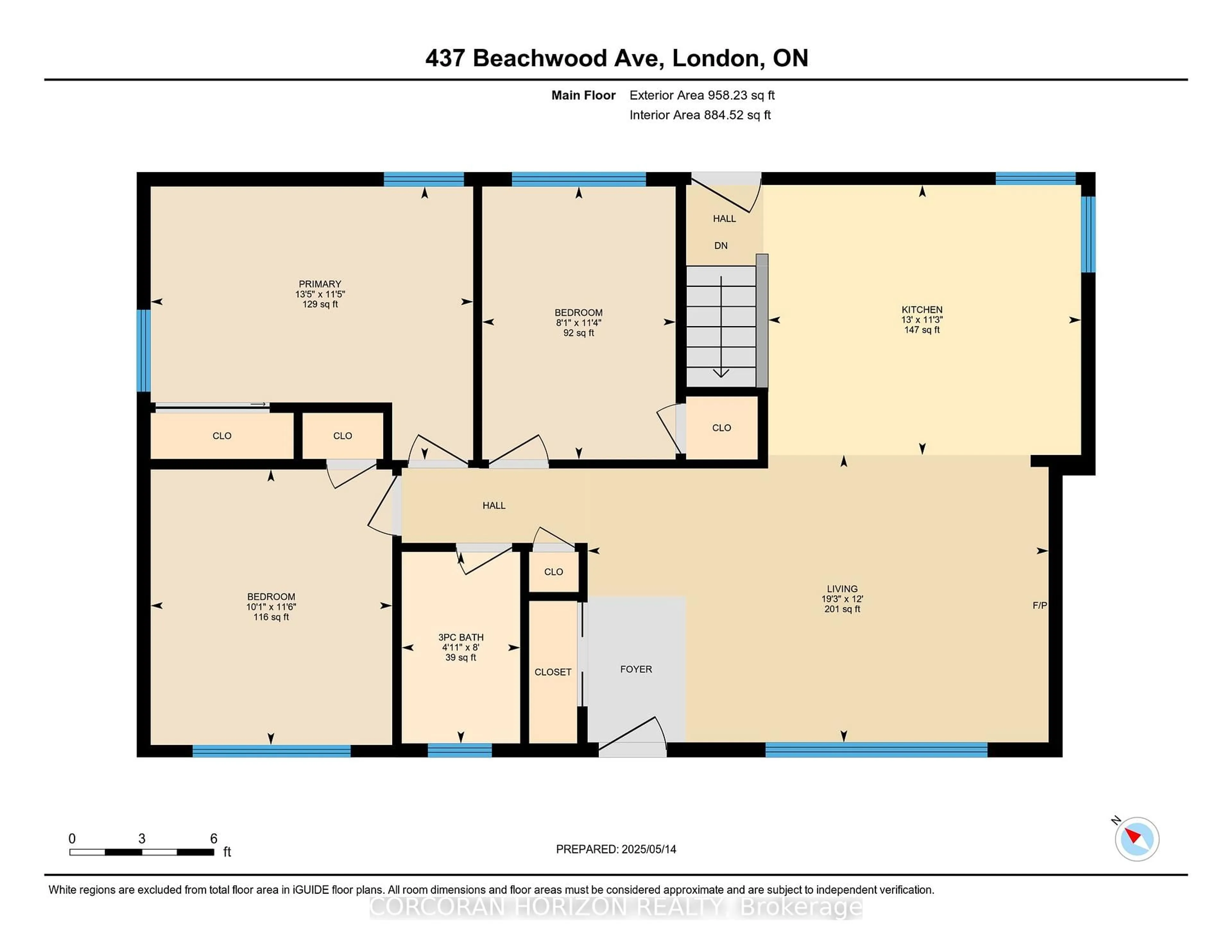 Floor plan for 437 Beachwood Ave, London South Ontario N6J 3J9