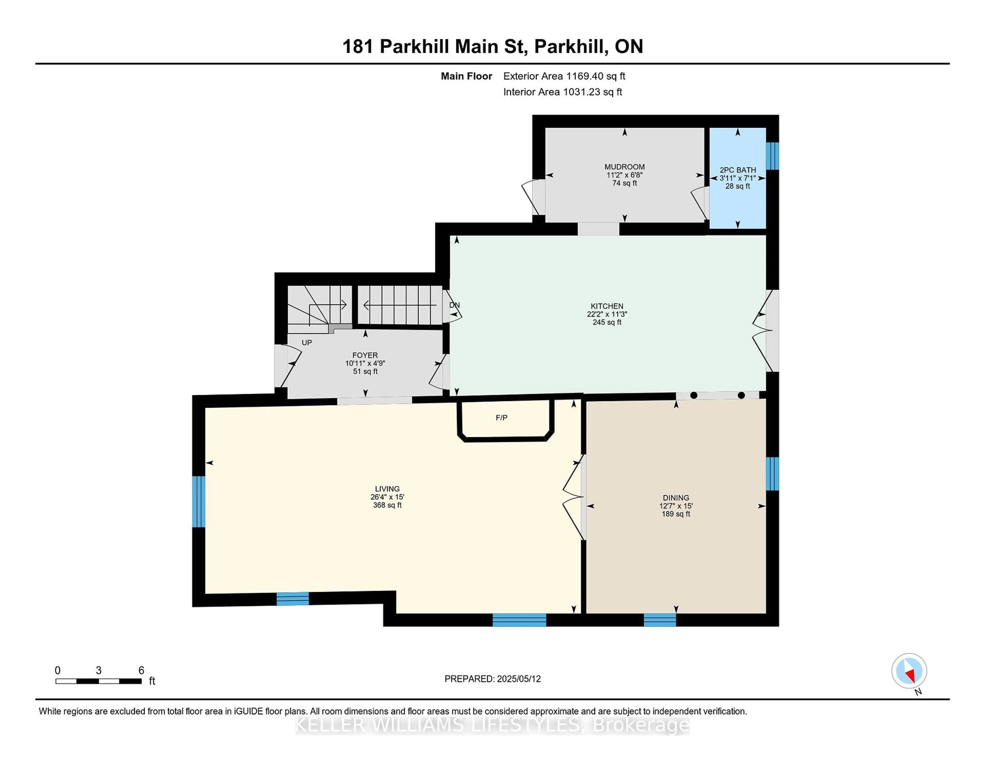 Floor plan for 181 Parkhill Main St, North Middlesex Ontario N0M 2K0