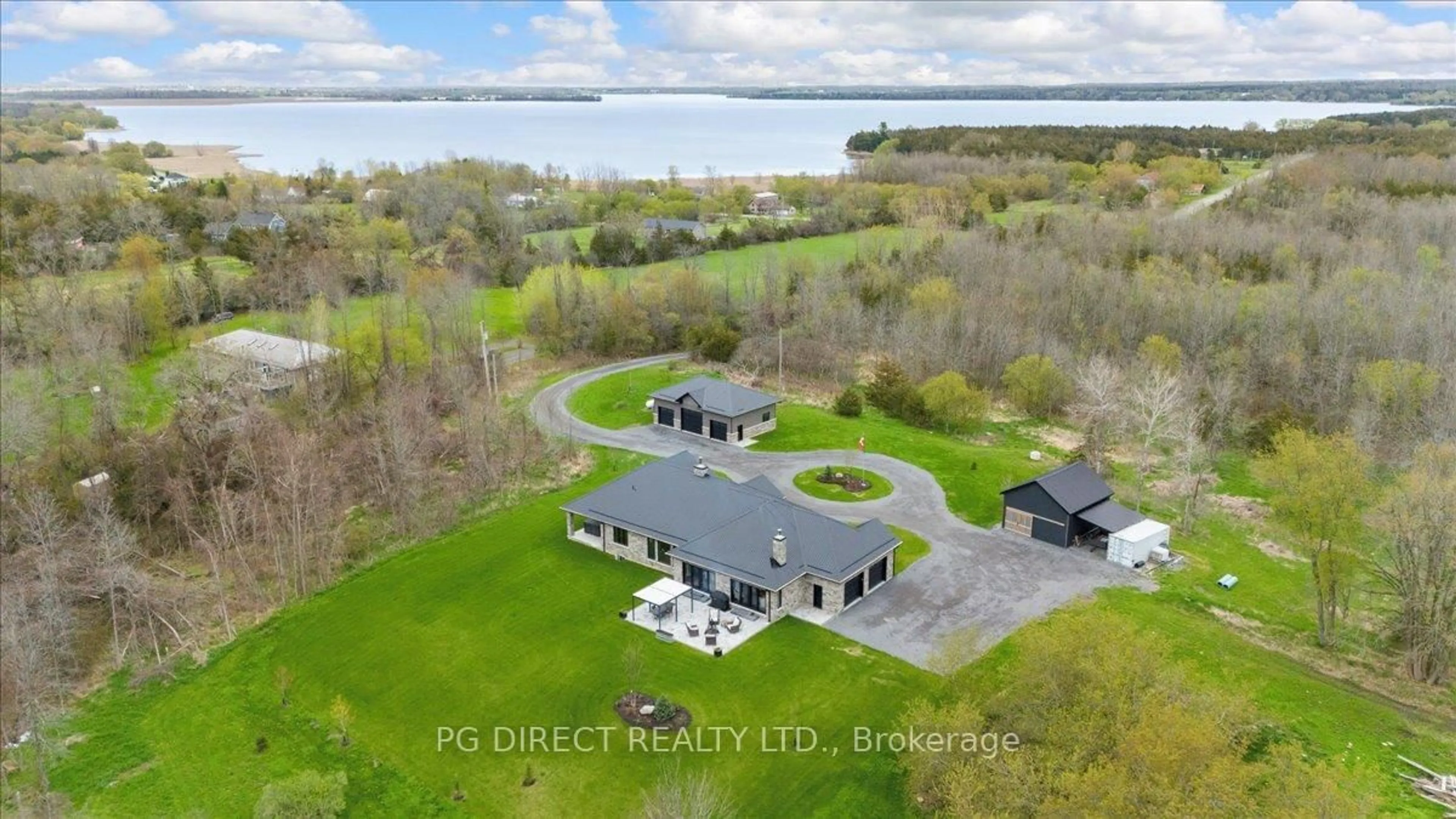 A pic from outside/outdoor area/front of a property/back of a property/a pic from drone, water/lake/river/ocean view for 5968 County Road 9 Rd, Napanee Ontario K7R 3K8