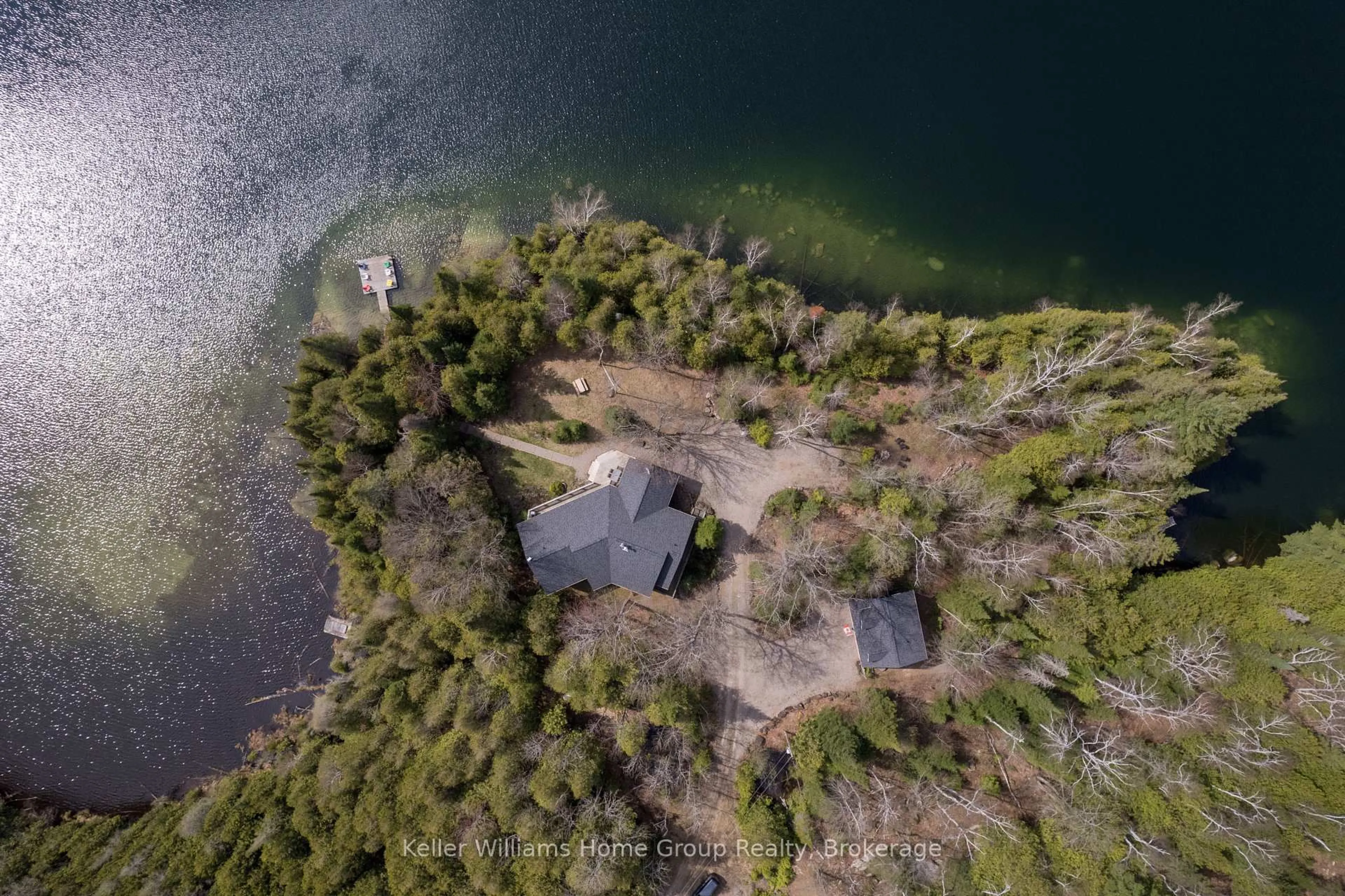 A pic from outside/outdoor area/front of a property/back of a property/a pic from drone, water/lake/river/ocean view for 124 NELSON Dr, Bancroft Ontario K0L 1C0