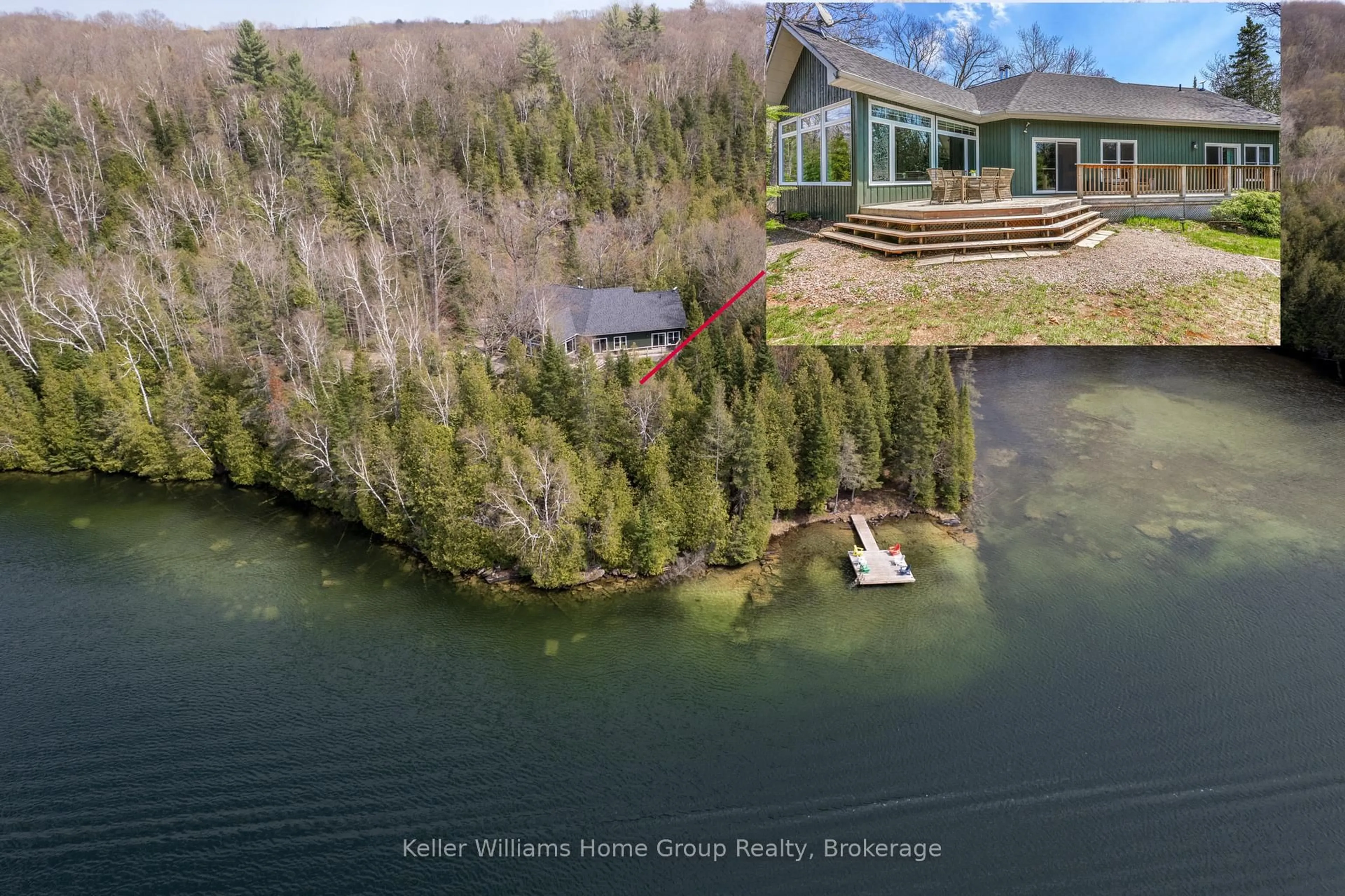 A pic from outside/outdoor area/front of a property/back of a property/a pic from drone, water/lake/river/ocean view for 124 NELSON Dr, Bancroft Ontario K0L 1C0