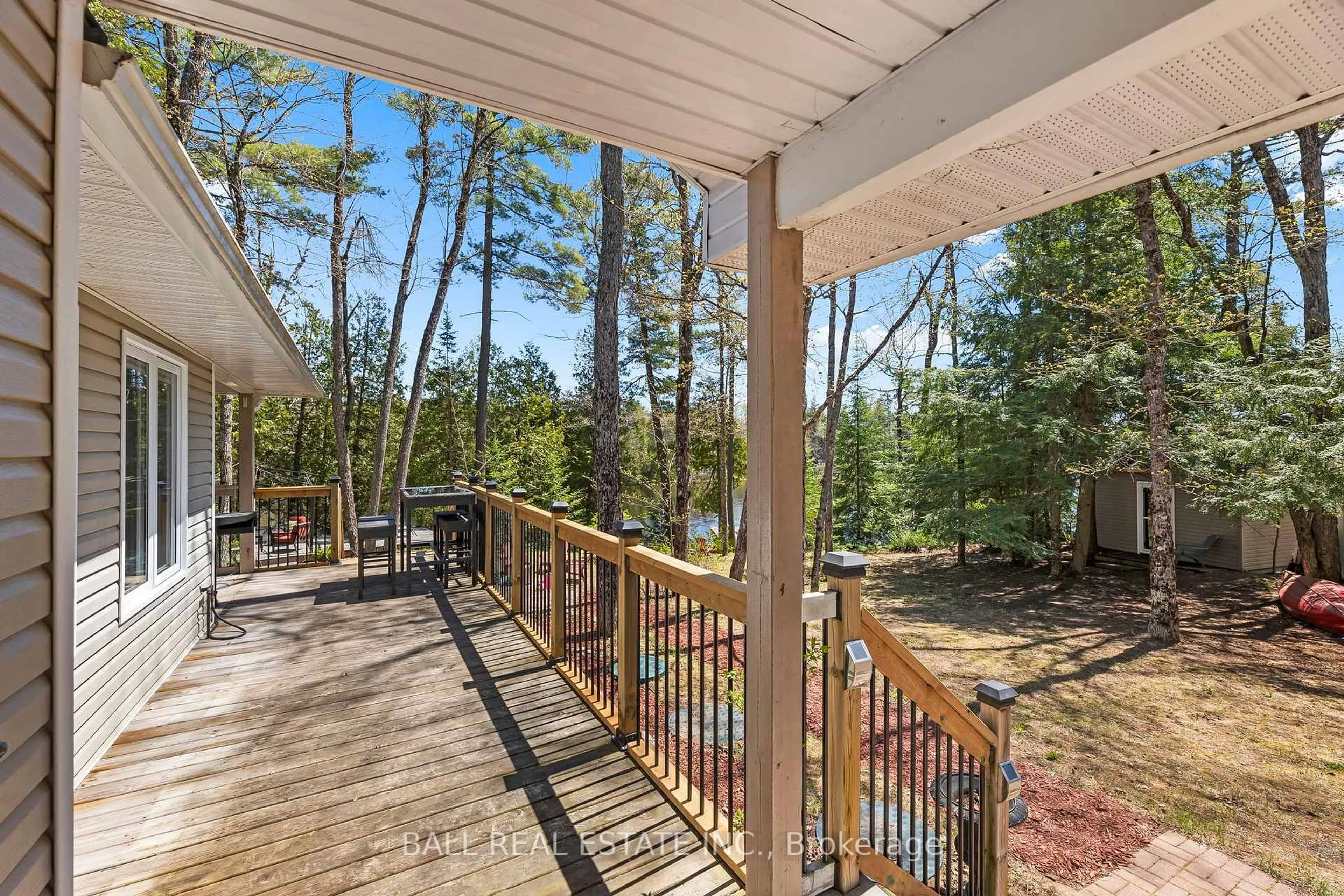 Patio, forest/trees view for 479 East Clear Bay Rd, Trent Lakes Ontario K0M 2A0