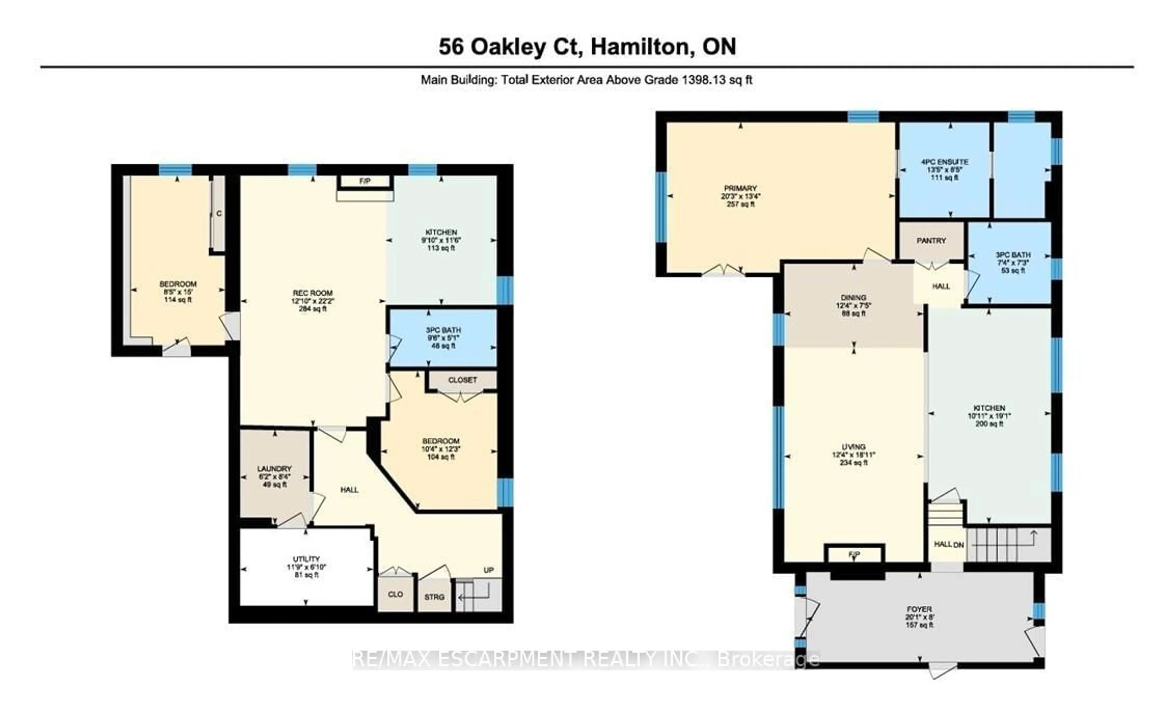 Floor plan for 56 Oakley Crt, Hamilton Ontario L9G 1T5