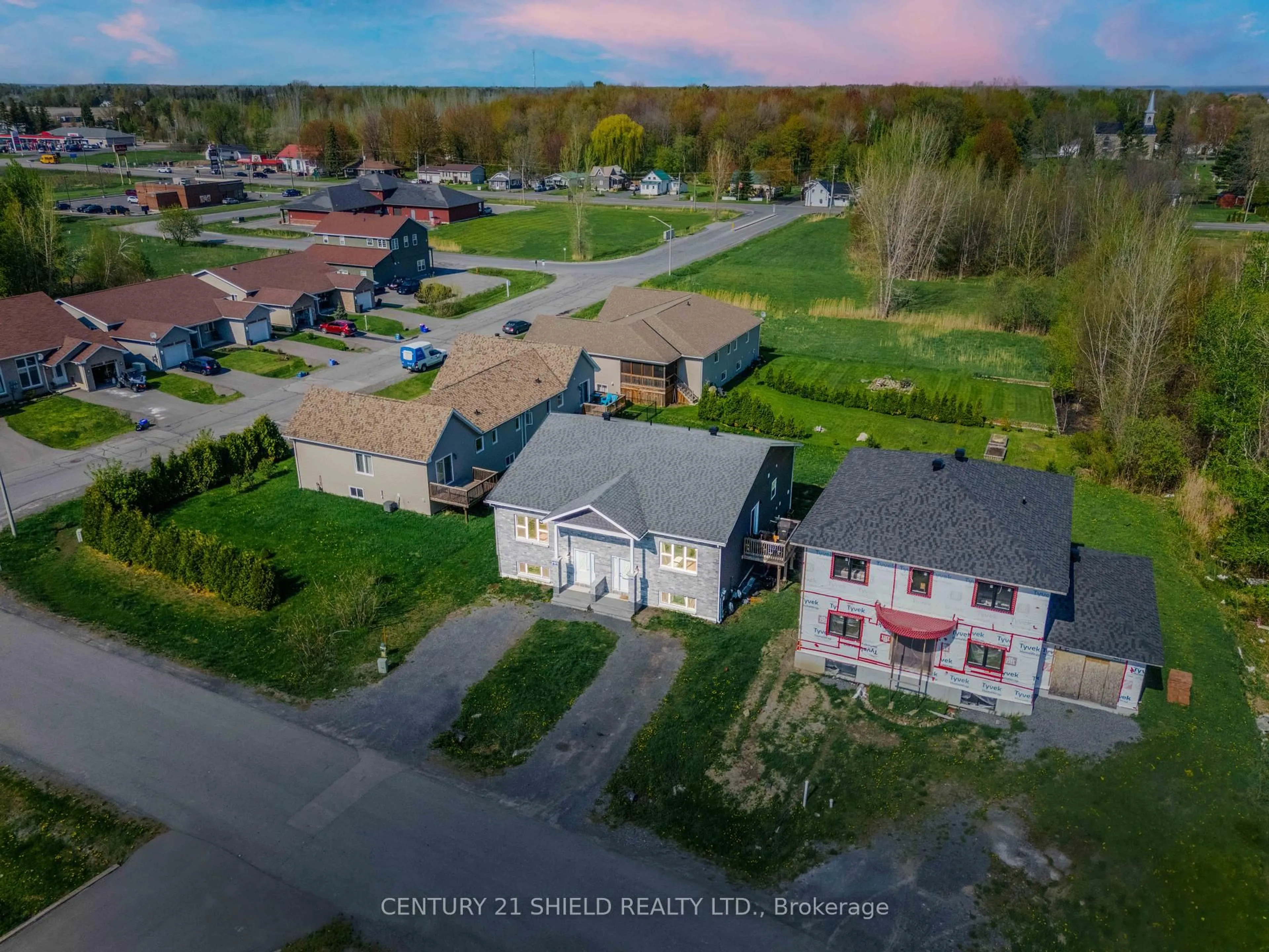 A pic from outside/outdoor area/front of a property/back of a property/a pic from drone, street for 6371 & 6373 Monument Way, South Glengarry Ontario K0C 2C0