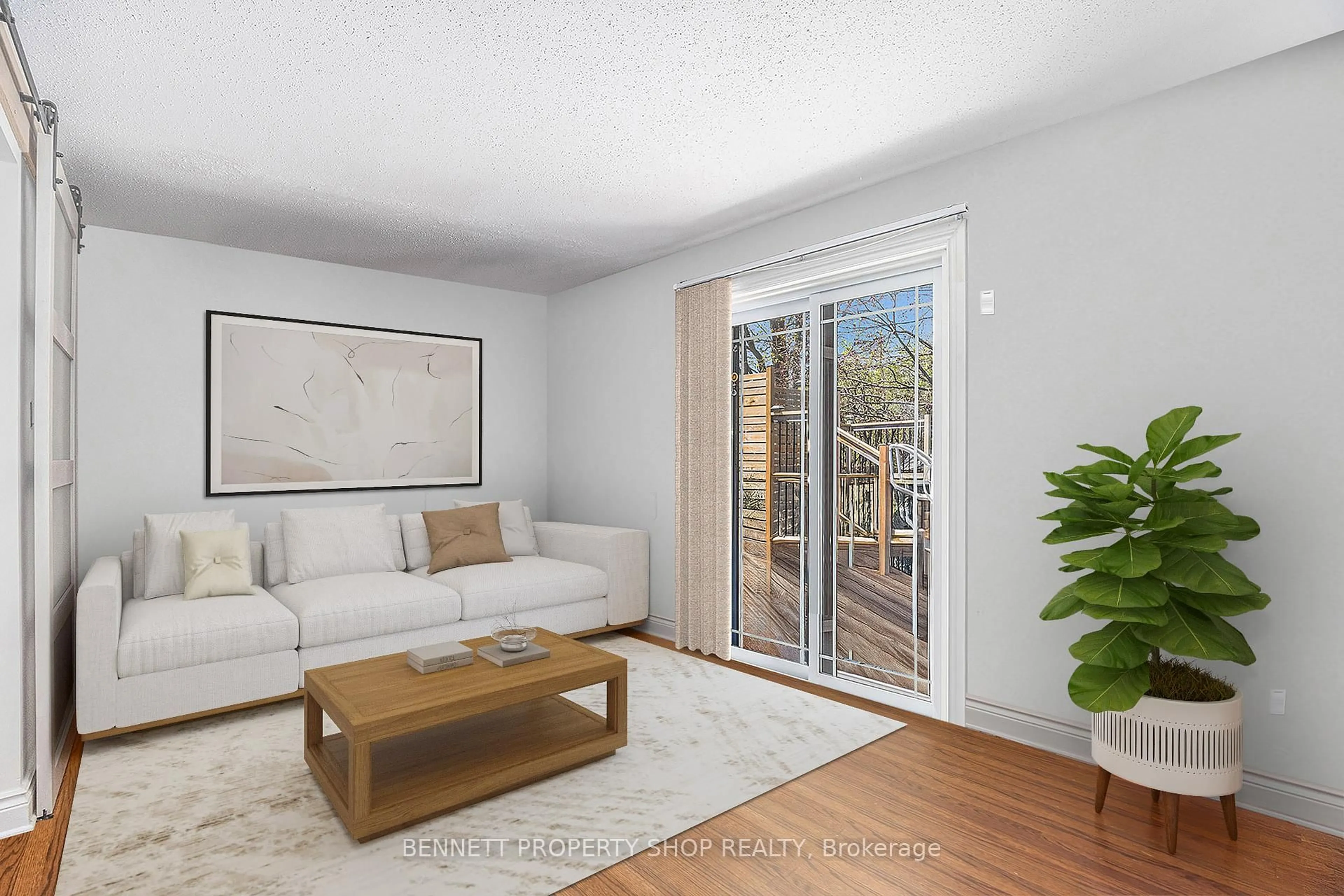Living room with furniture, wood/laminate floor for 1404 Eastcliffe Way, Gloucester Ontario K1B 5H6