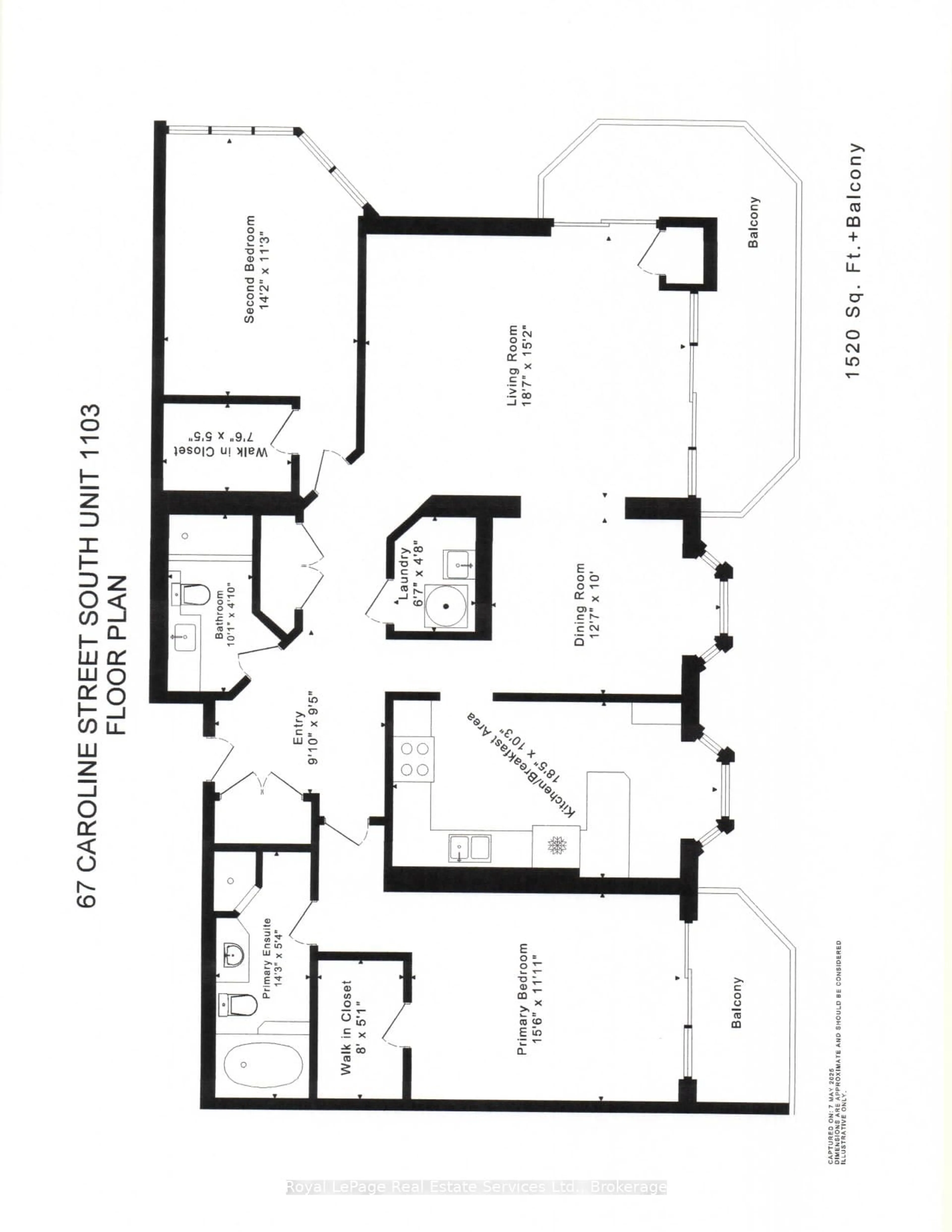 Floor plan for 67 Caroline St #1103, Hamilton Ontario L8P 3K6