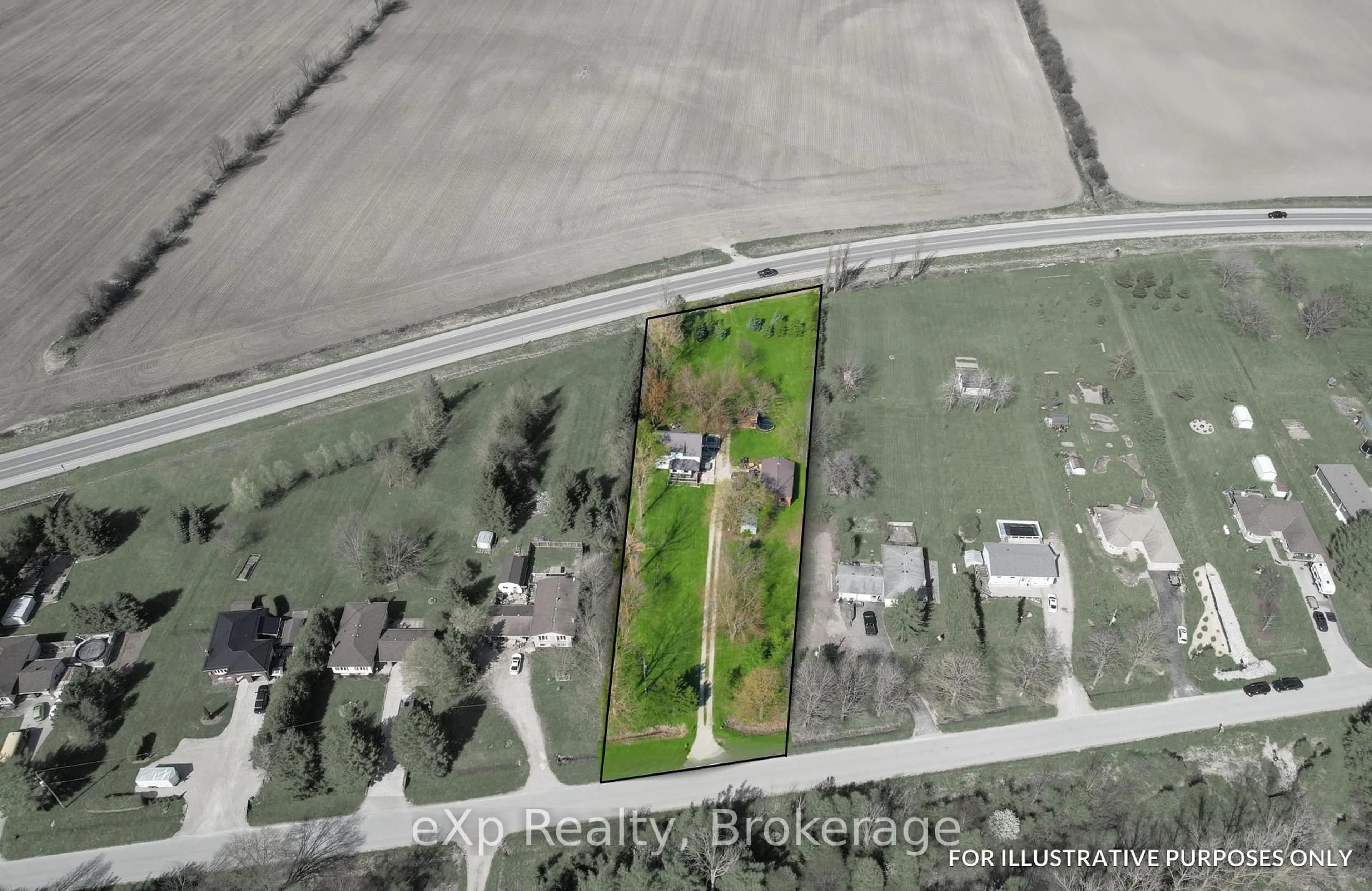 A pic from outside/outdoor area/front of a property/back of a property/a pic from drone, building for 9499 Maas Park Dr, Wellington North Ontario N0G 2L0