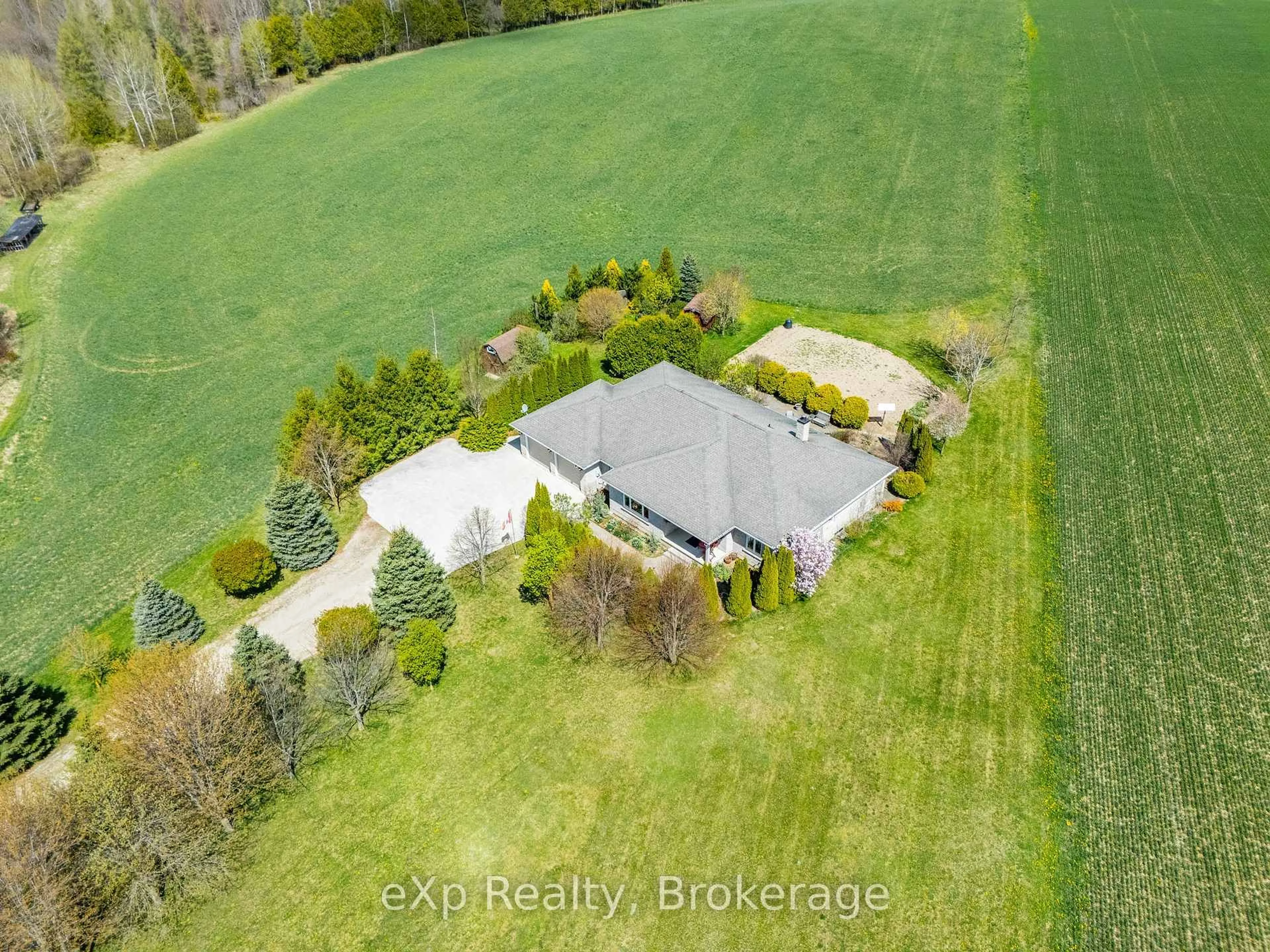 A pic from outside/outdoor area/front of a property/back of a property/a pic from drone, unknown for 122287 Concession 8 N/A, West Grey Ontario N0G 1C0