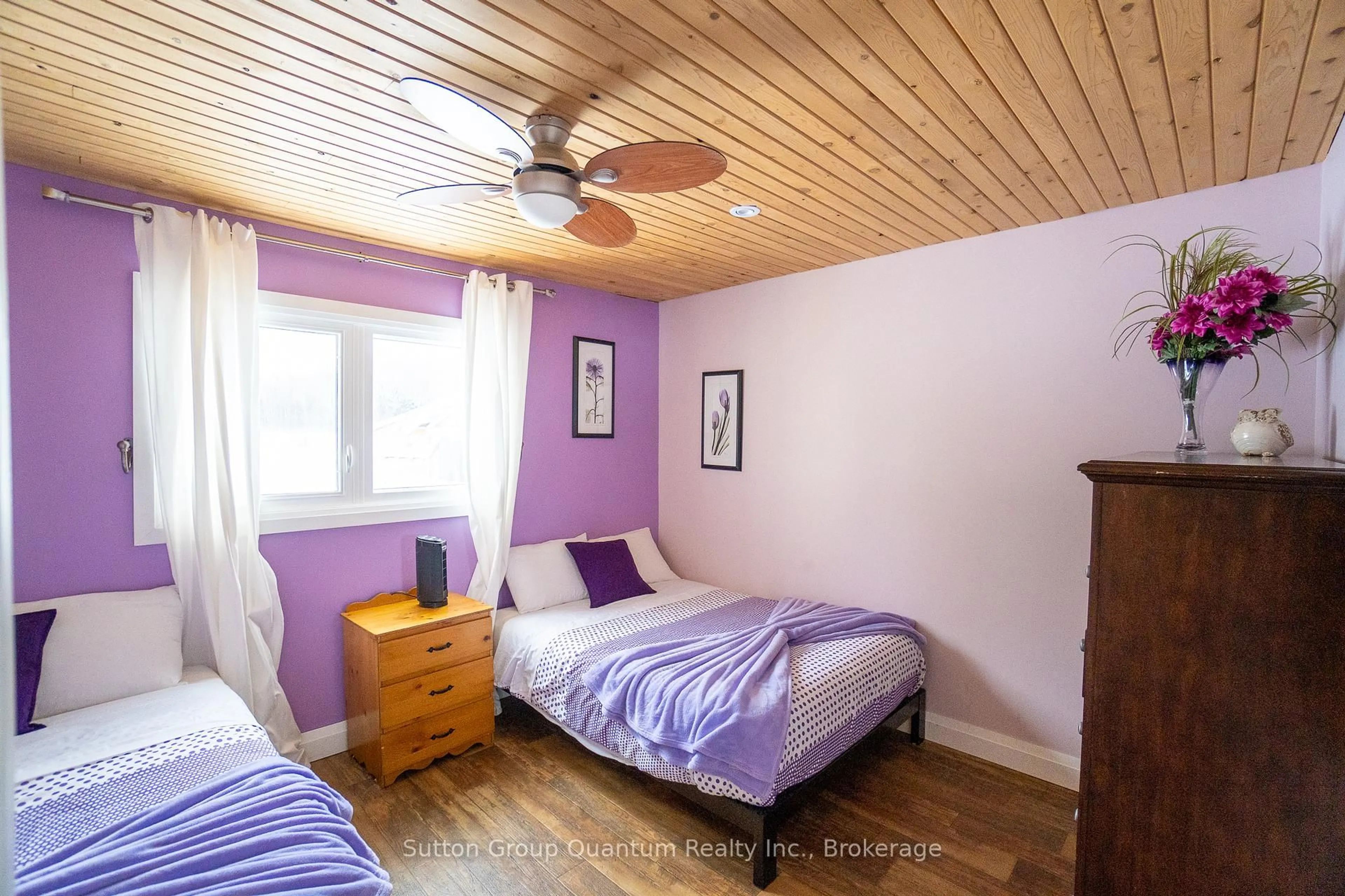 Bedroom with bed, wood/laminate floor for 3 WOODLAND Lane, Magnetawan Ontario P0A 1P0