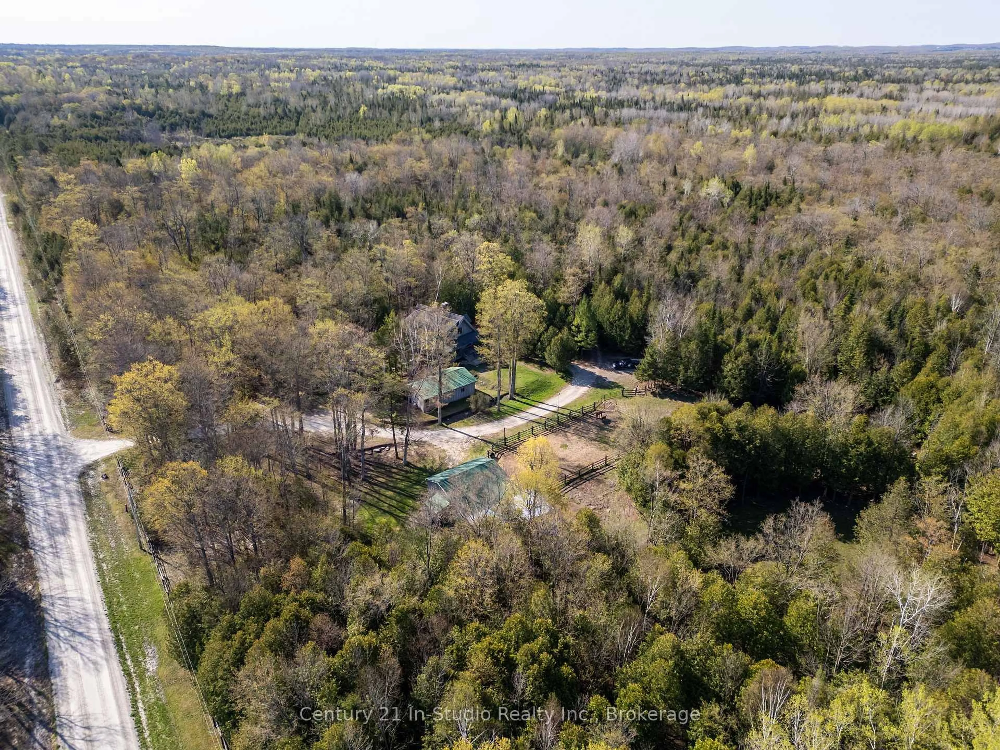 A pic from outside/outdoor area/front of a property/back of a property/a pic from drone, forest/trees view for 299 North Diagonal Rd, South Bruce Peninsula Ontario N0H 2T0
