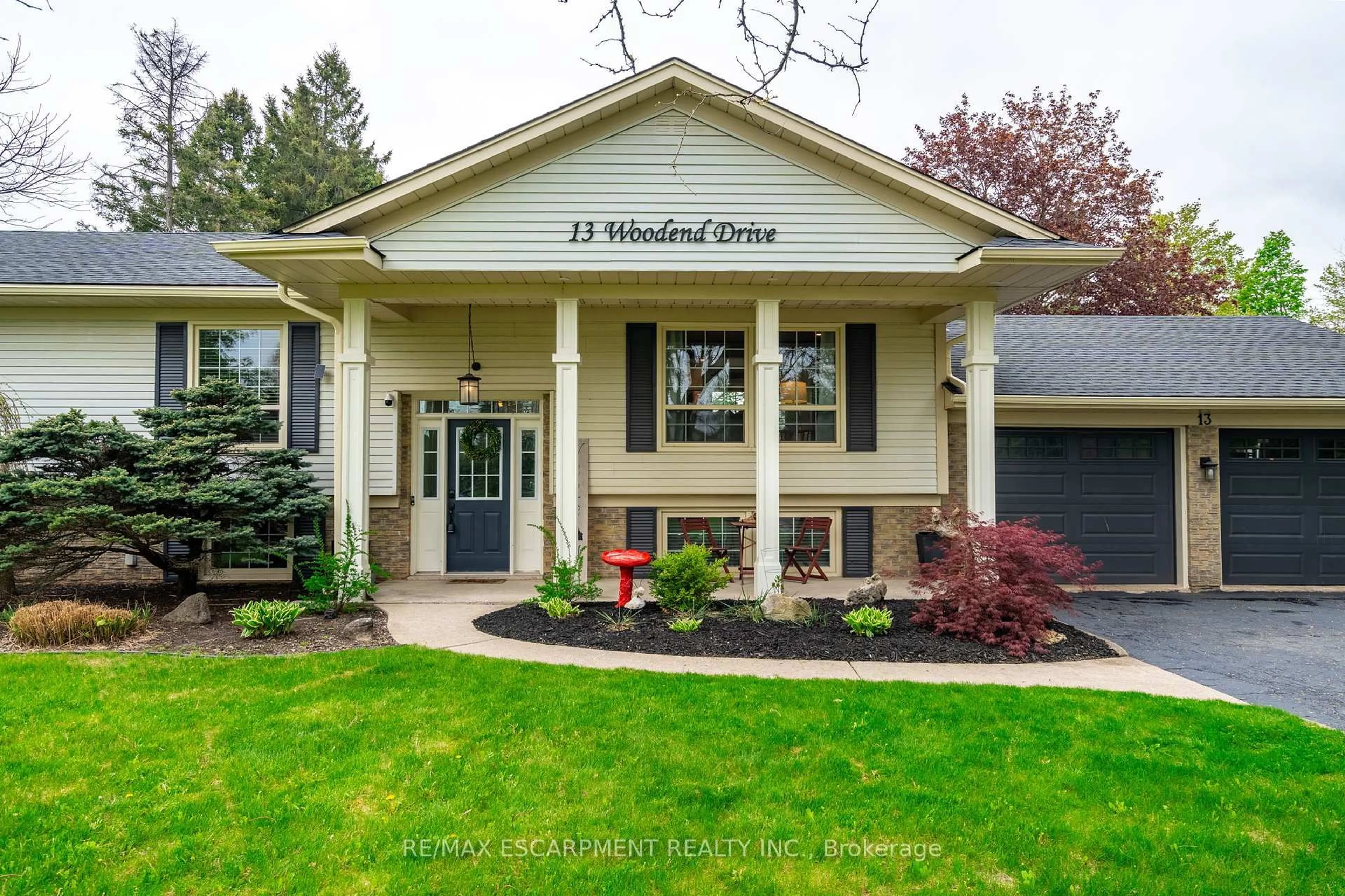 Home with vinyl exterior material, street for 13 Woodend Dr, Hamilton Ontario L0R 1H2