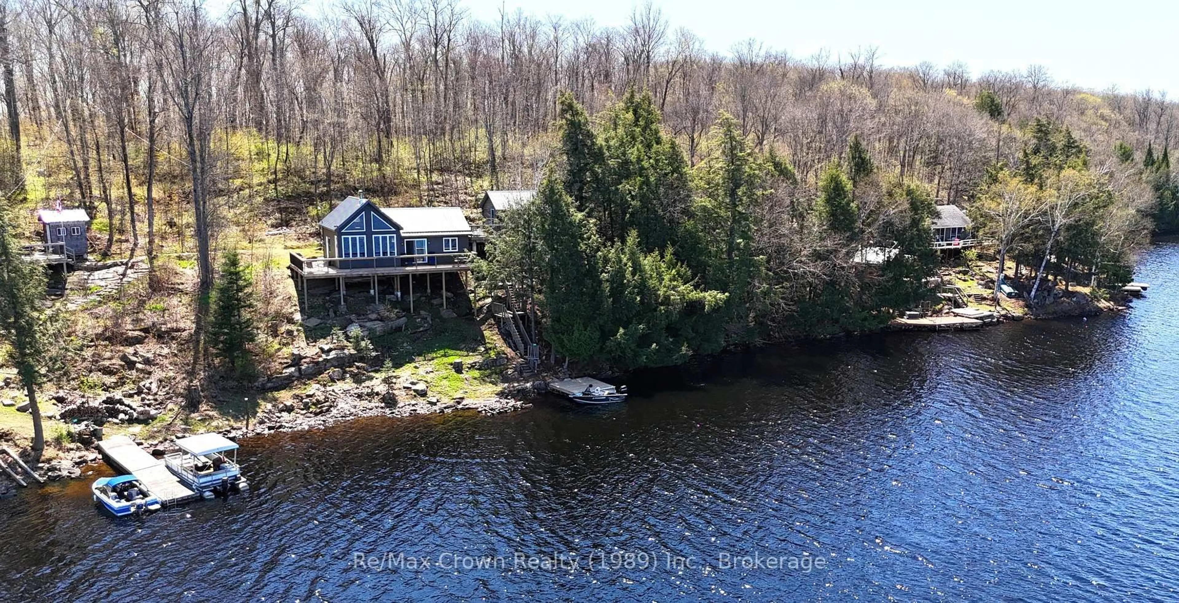 A pic from outside/outdoor area/front of a property/back of a property/a pic from drone, water/lake/river/ocean view for 245 Wilson Lake N/A, Parry Sound Remote Area Ontario P0H 1Y0
