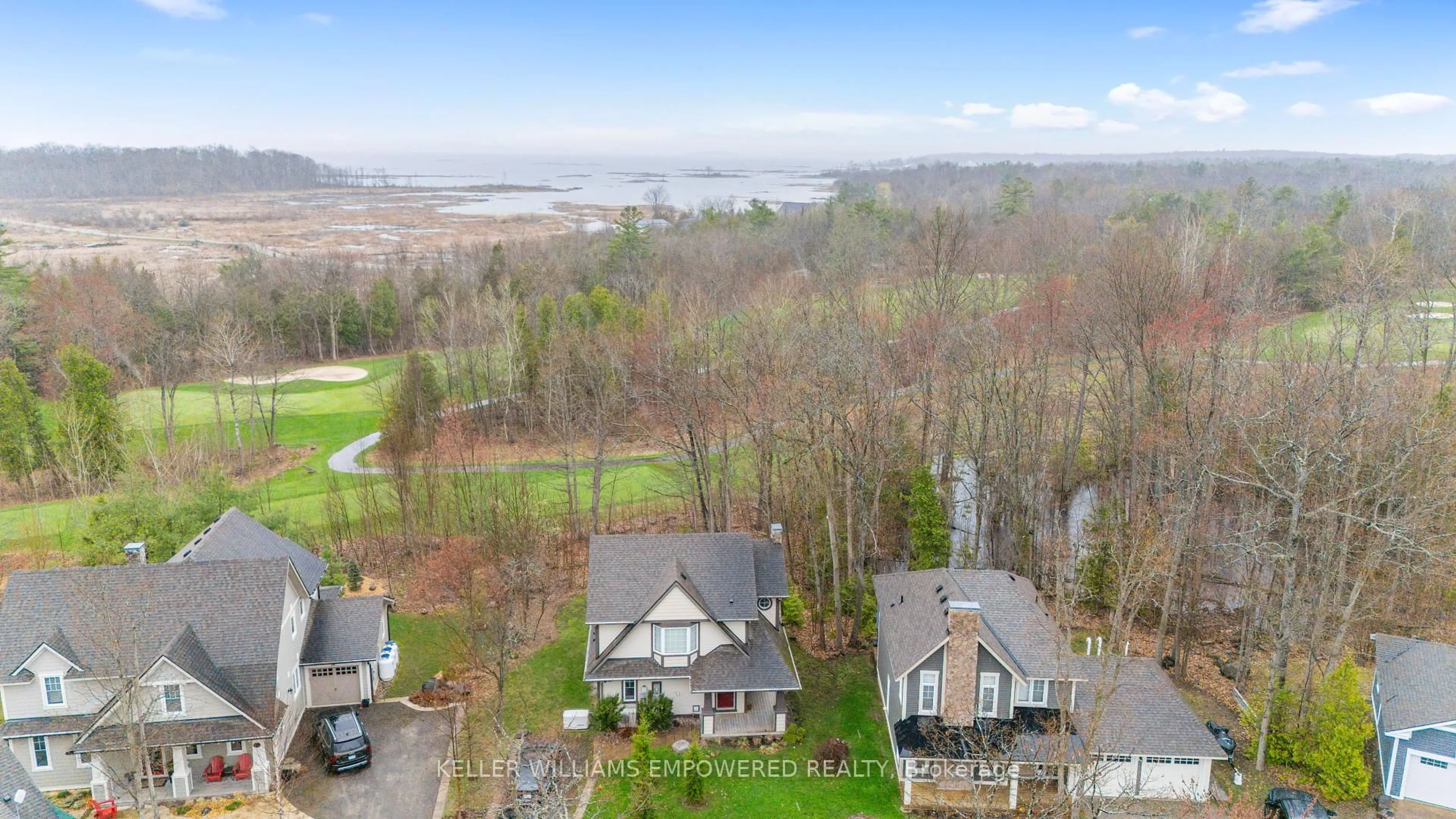 A pic from outside/outdoor area/front of a property/back of a property/a pic from drone, water/lake/river/ocean view for 22 COUNTRY Tr, Georgian Bay Ontario L0K 1S0