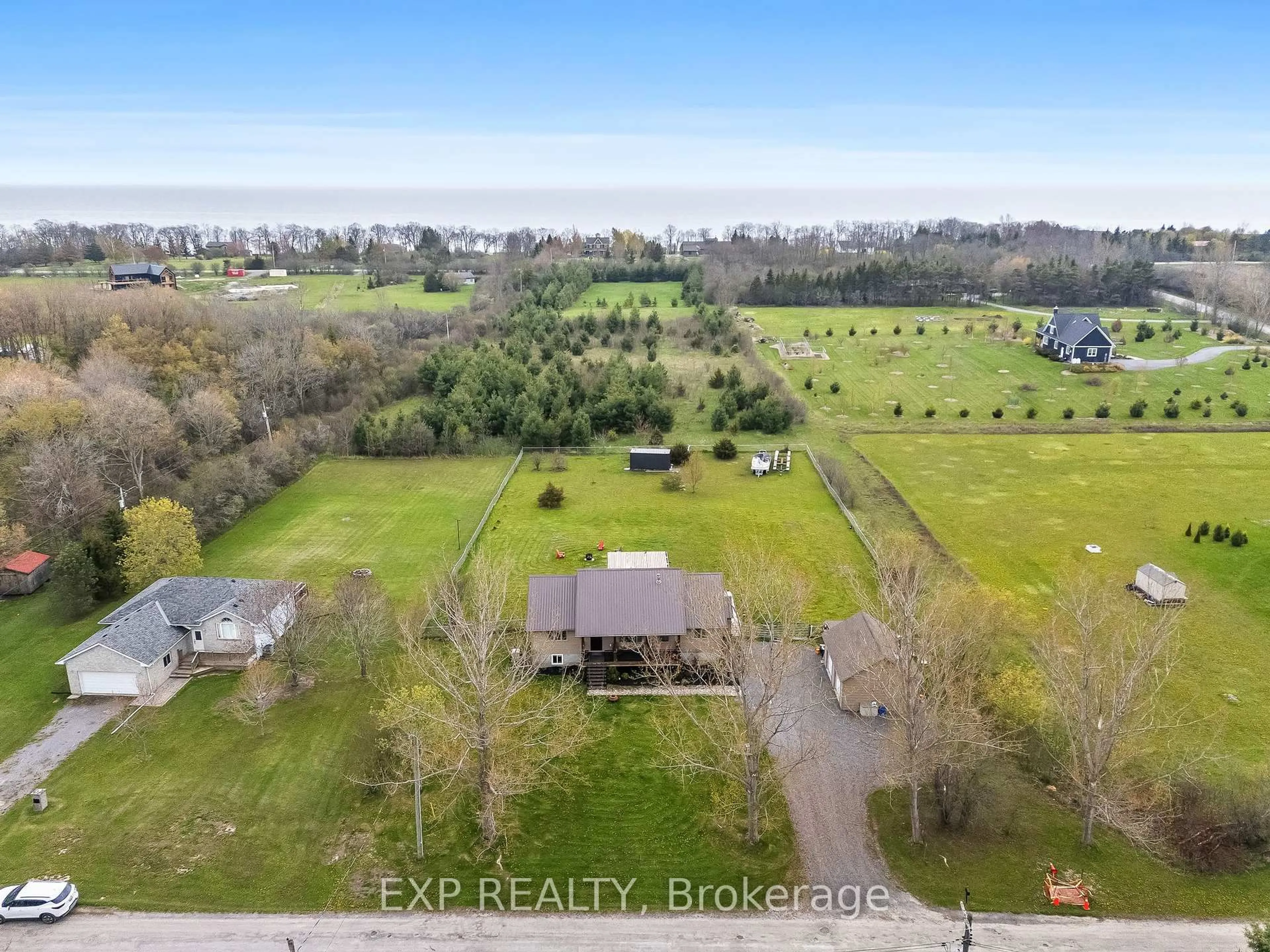 A pic from outside/outdoor area/front of a property/back of a property/a pic from drone, water/lake/river/ocean view for 96 Huyck's Bay Rd, Prince Edward County Ontario K0K 3L0