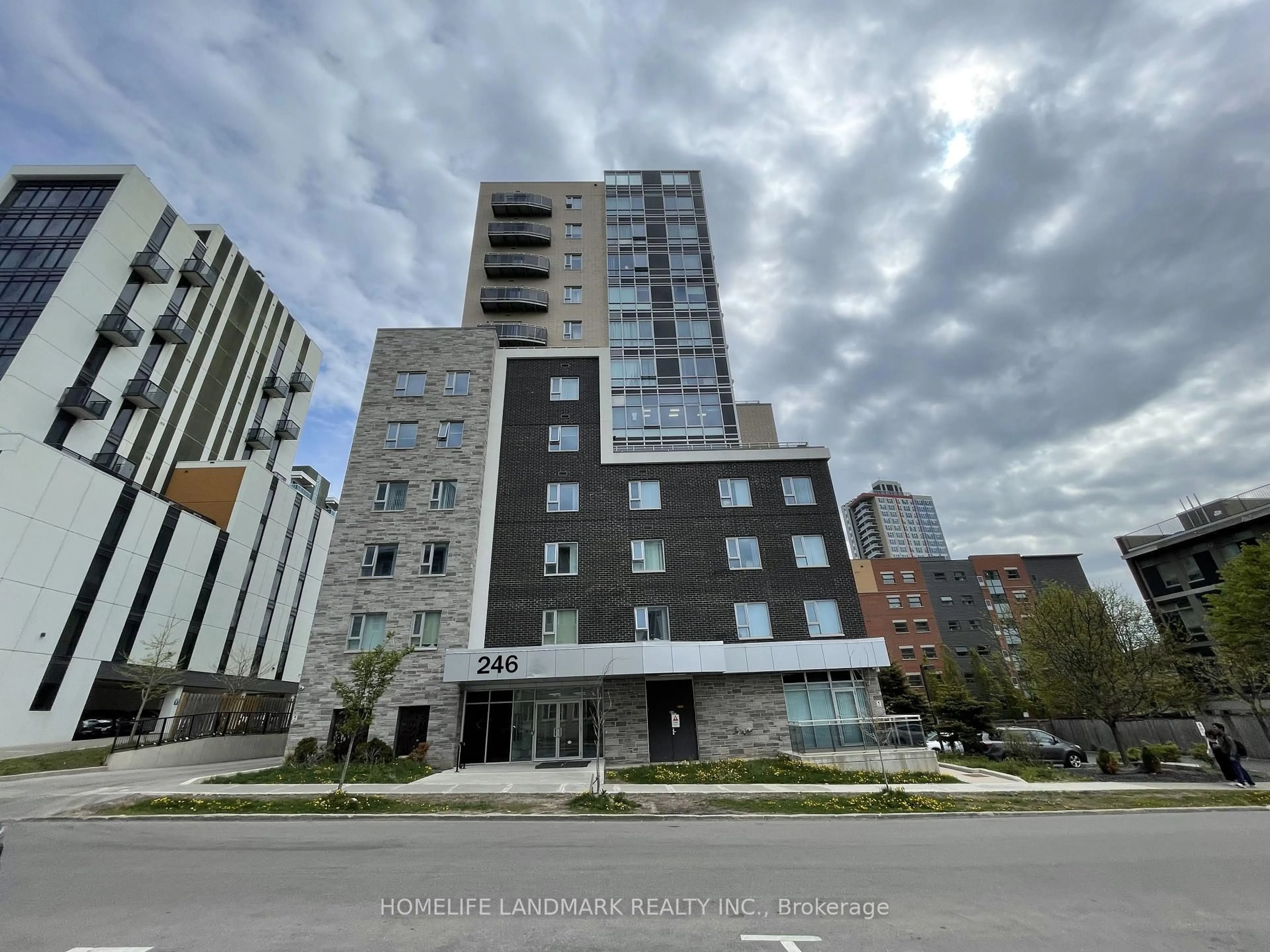 A pic from outside/outdoor area/front of a property/back of a property/a pic from drone, building for 246 Lester St #602, Waterloo Ontario N2L 3W5