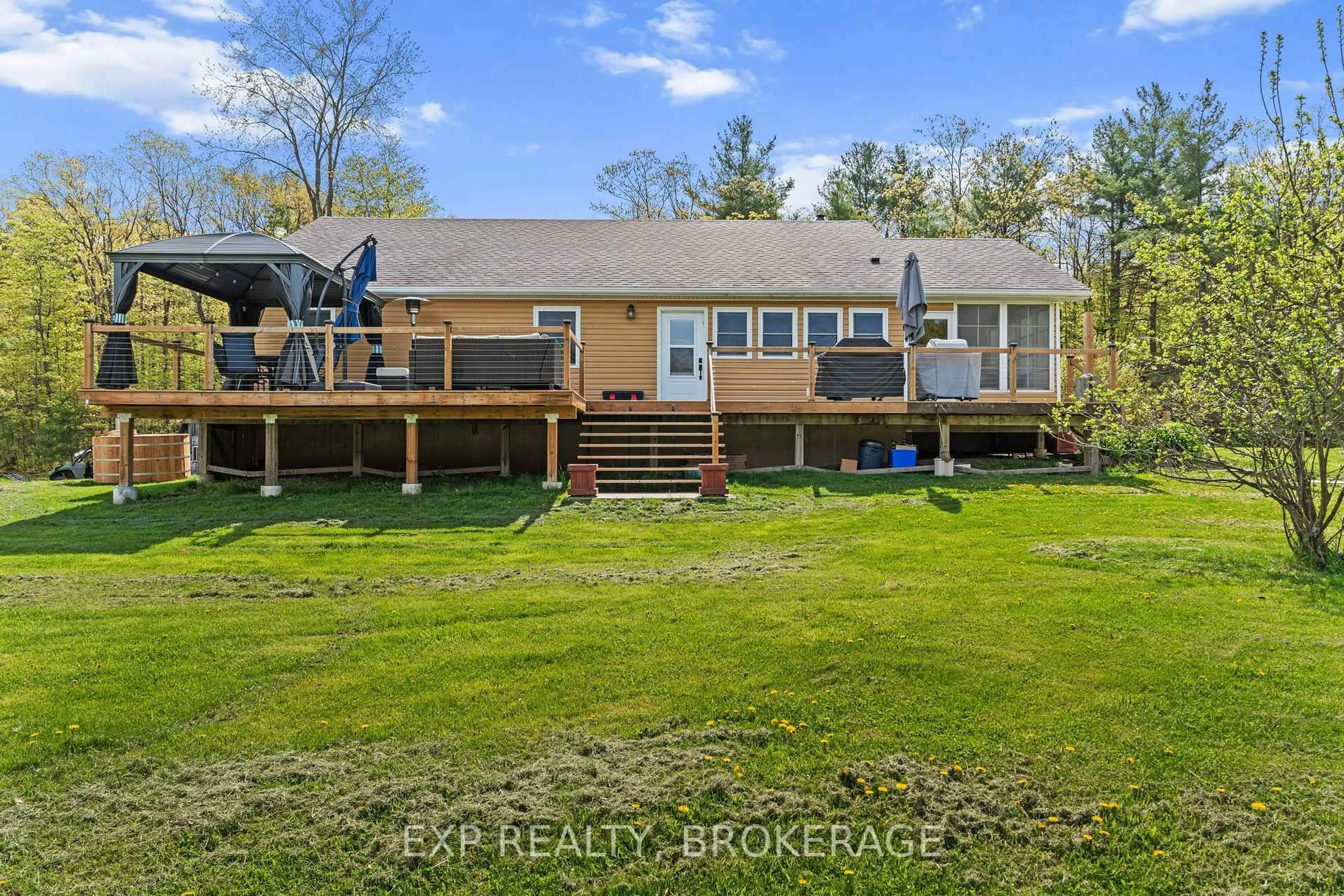 A pic from outside/outdoor area/front of a property/back of a property/a pic from drone, water/lake/river/ocean view for 36 TRAVERSE LAKE Lane, Elgin Ontario K0G 1E0