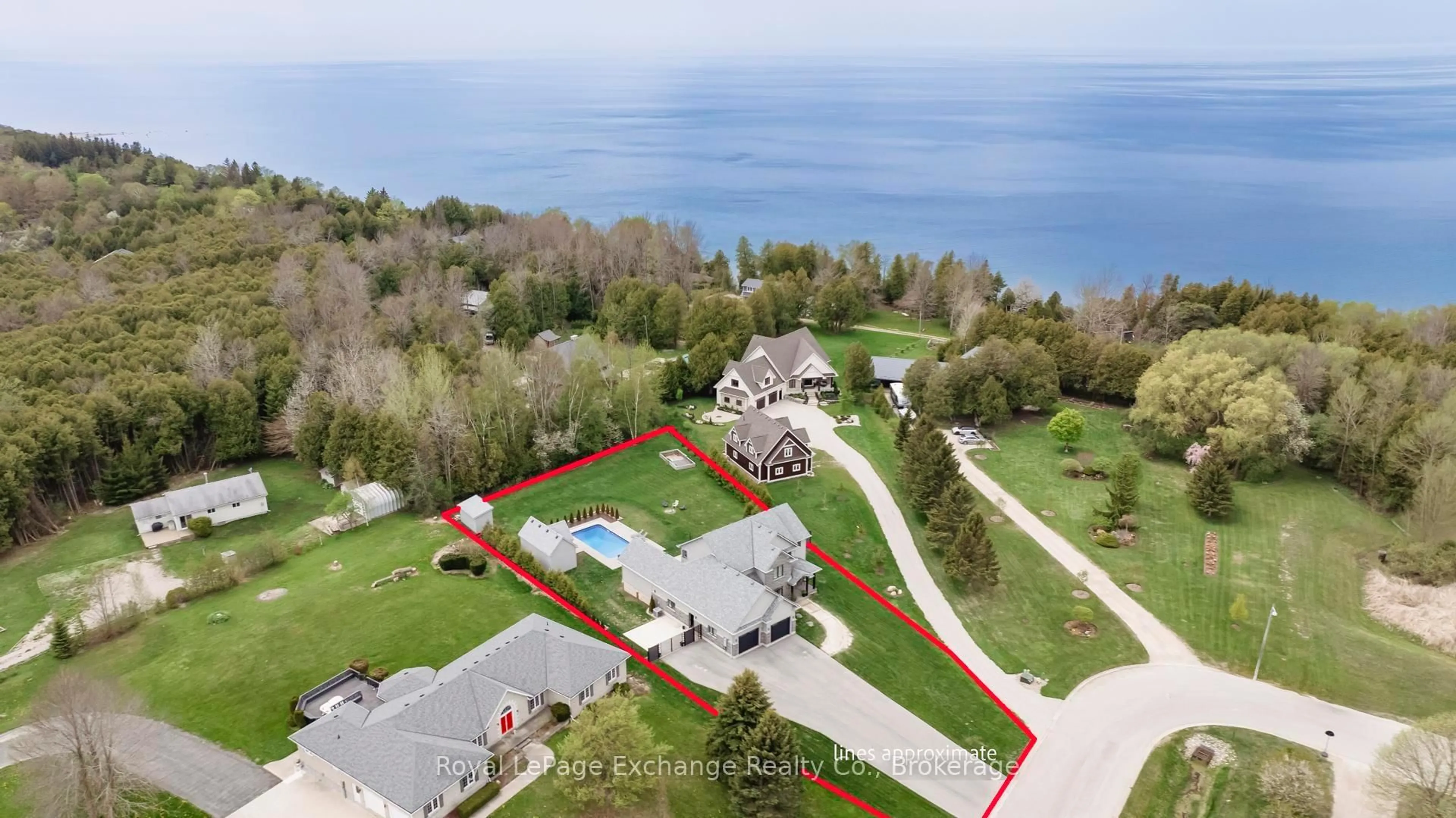 A pic from outside/outdoor area/front of a property/back of a property/a pic from drone, water/lake/river/ocean view for 7 Stoney Island Cres, Kincardine Ontario N2Z 2X6