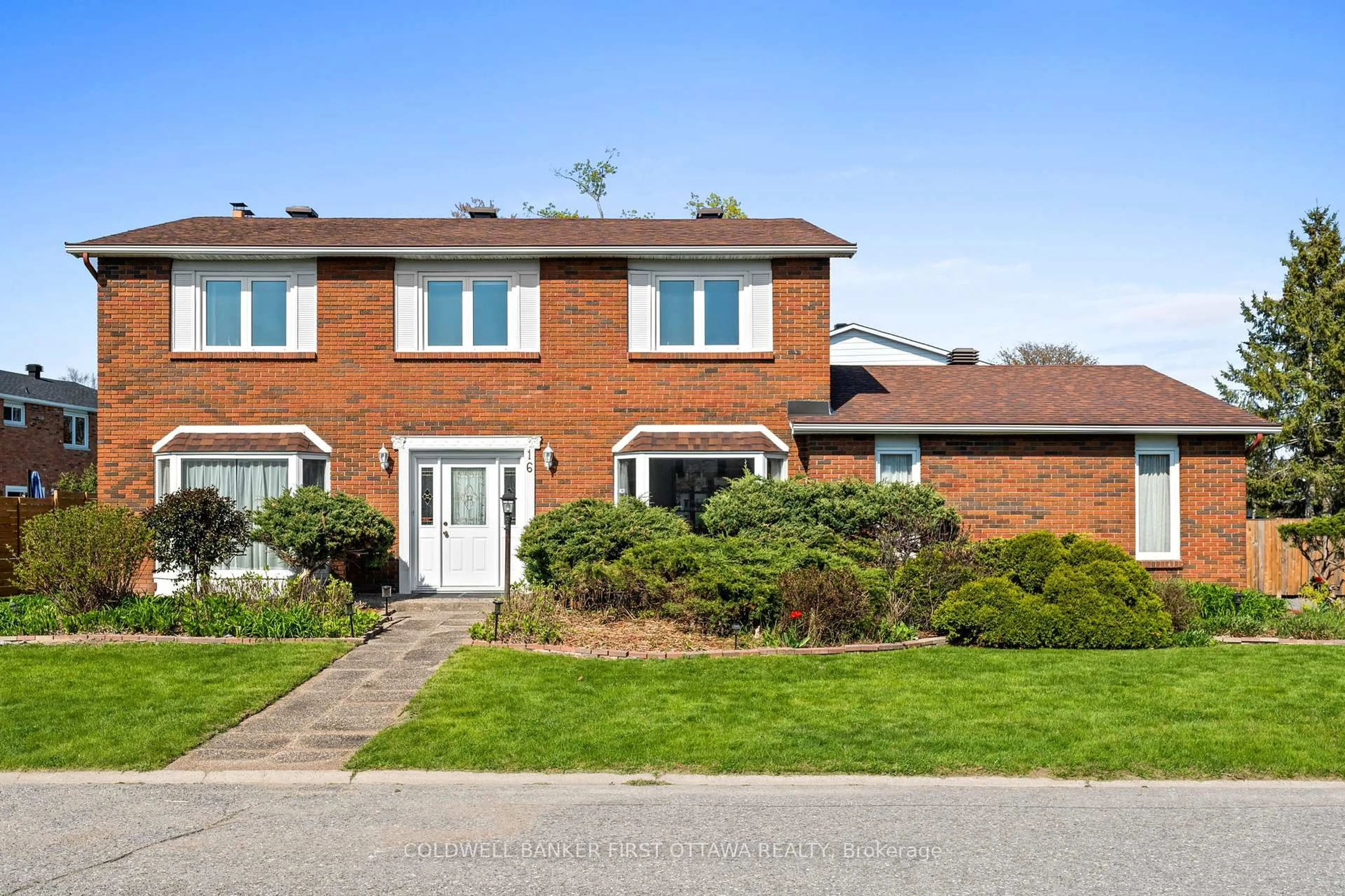 Home with brick exterior material, street for 16 Denewood Cres, Ottawa Ontario K2E 7G5