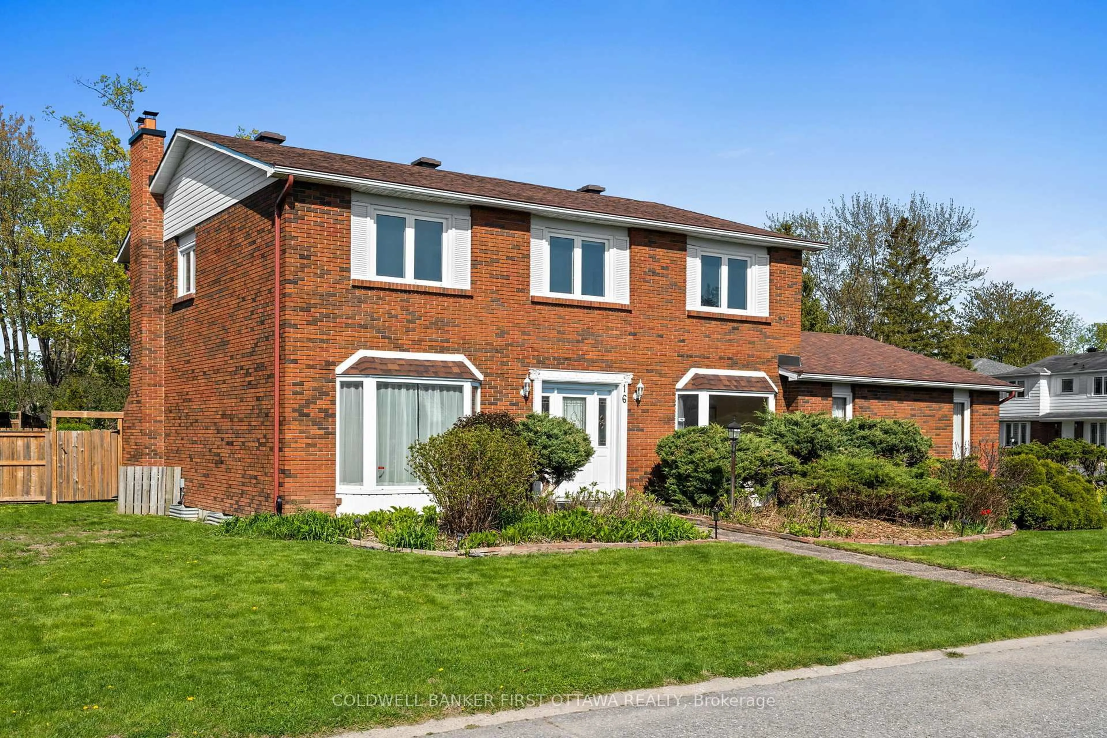 Home with brick exterior material, street for 16 Denewood Cres, Ottawa Ontario K2E 7G5