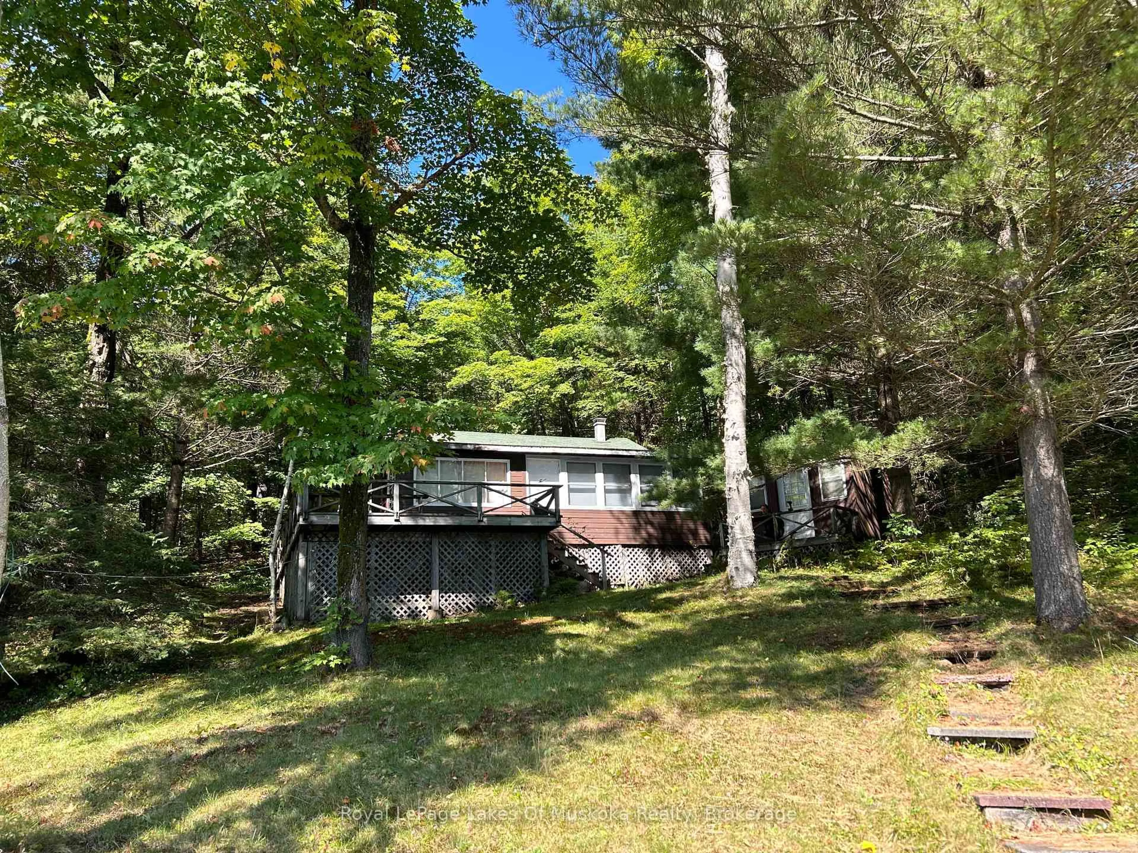 A pic from outside/outdoor area/front of a property/back of a property/a pic from drone, forest/trees view for 1090 North Tooke Lake Rd, Lake of Bays Ontario P0B 1A0