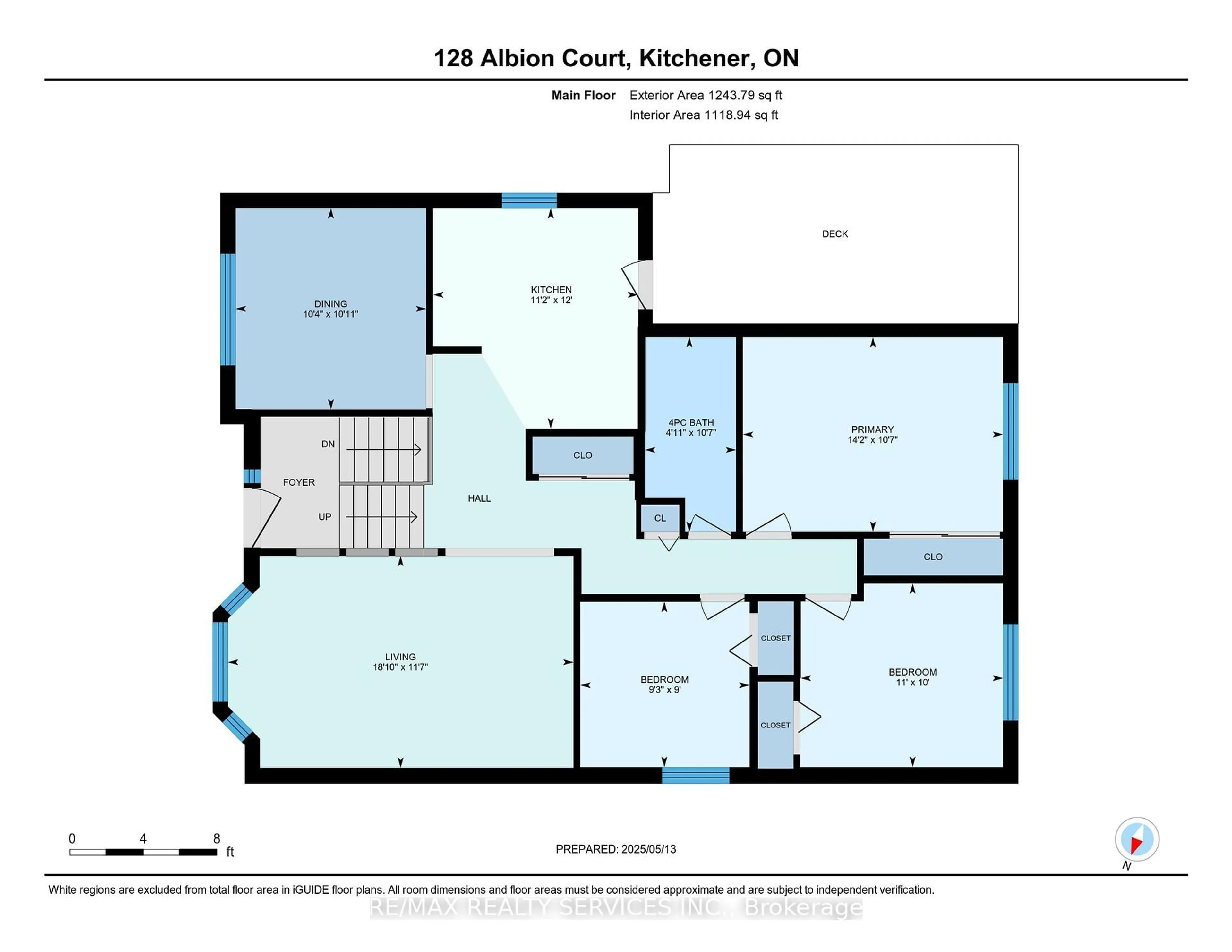 Floor plan for 128 Albion Crt, Kitchener Ontario N2E 2N3