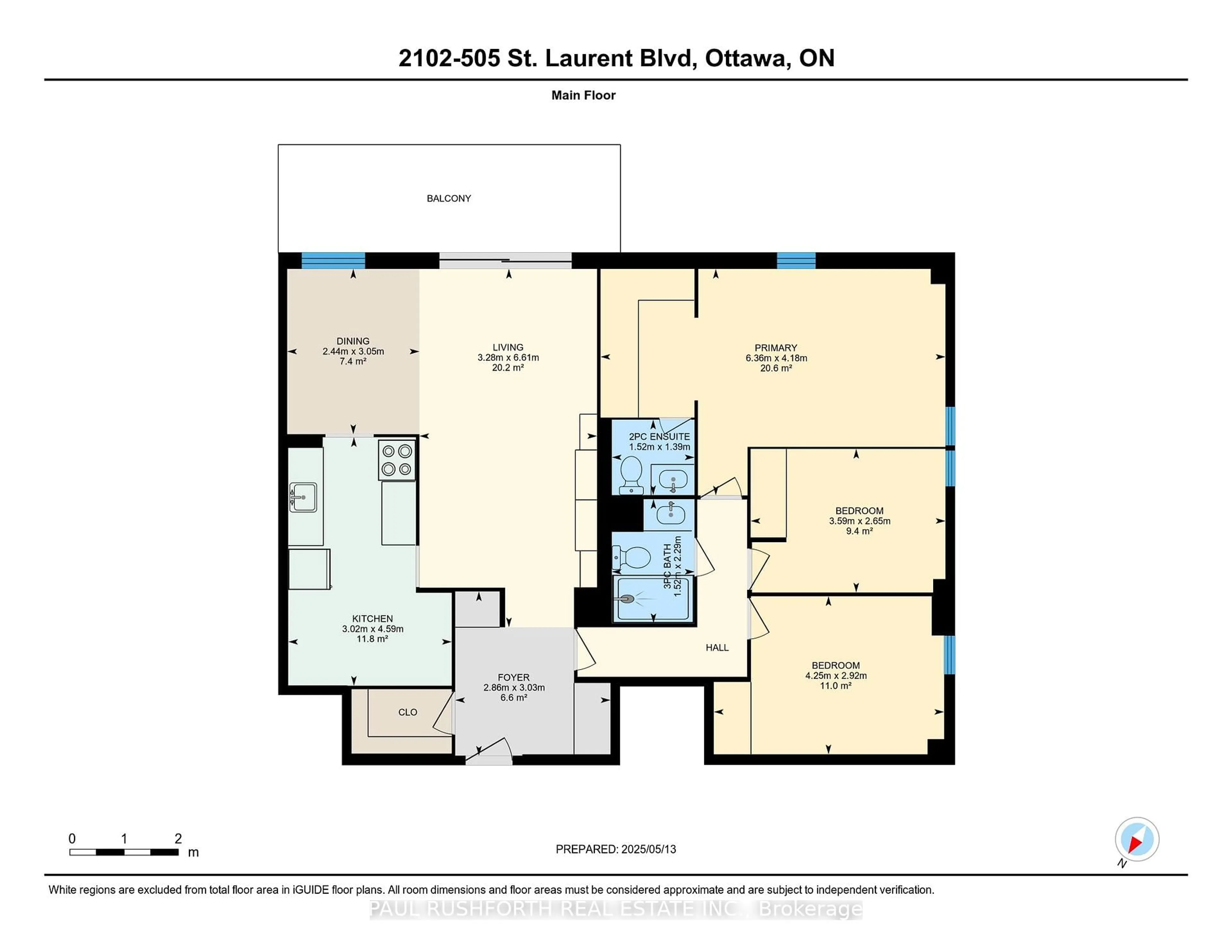 Floor plan for 505 St Laurent Blvd #2102, Ottawa Ontario K1K 3X4