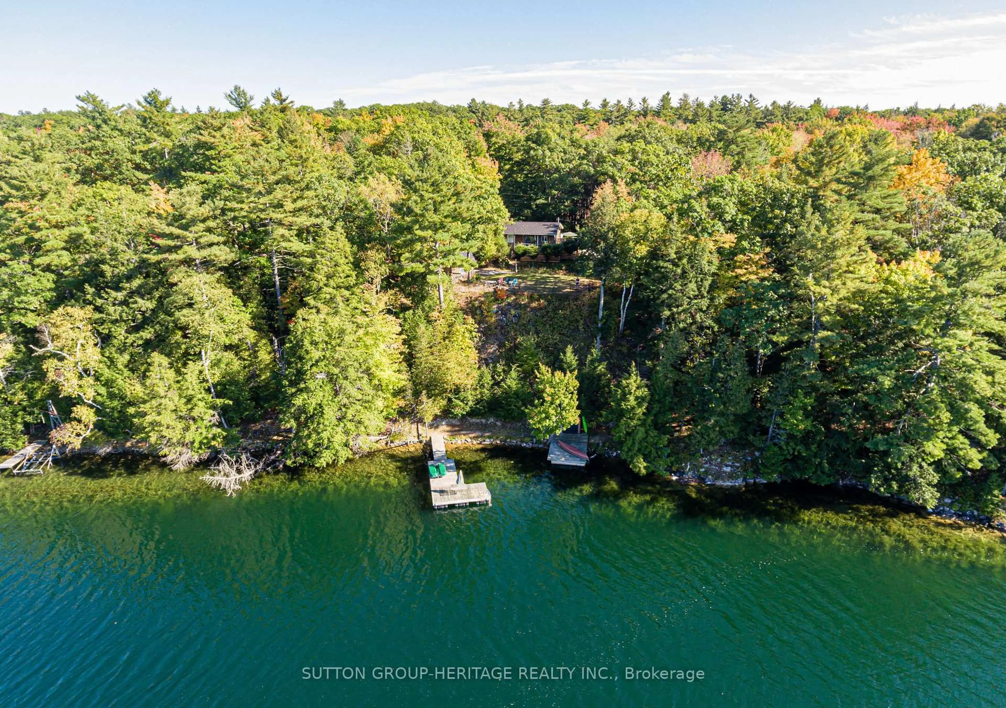 A pic from outside/outdoor area/front of a property/back of a property/a pic from drone, water/lake/river/ocean view for 250 Younge Lane, Godfrey Ontario K0H 1T0