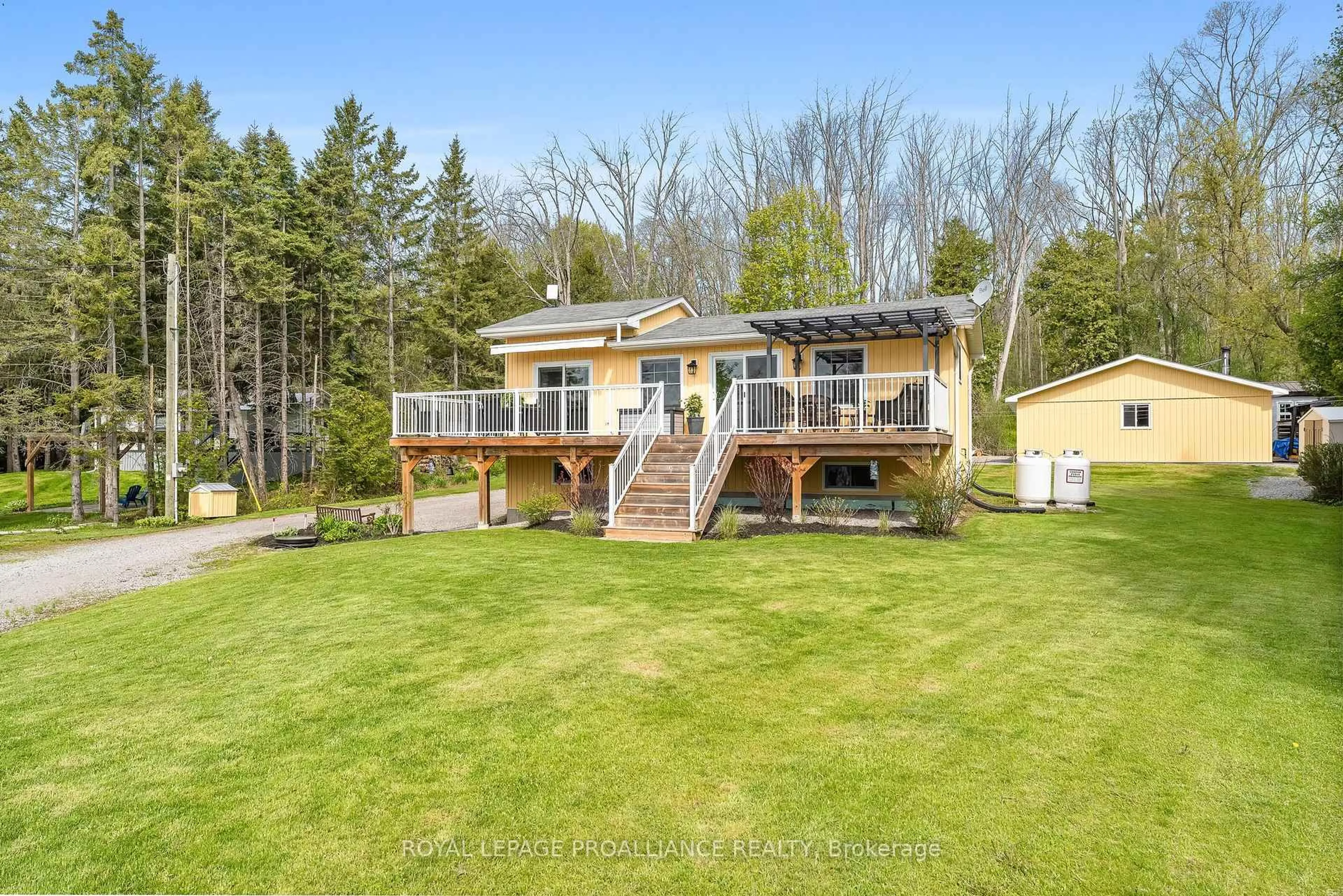A pic from outside/outdoor area/front of a property/back of a property/a pic from drone, water/lake/river/ocean view for 686 North Shore Dr, Otonabee-South Monaghan Ontario K0L 1B0