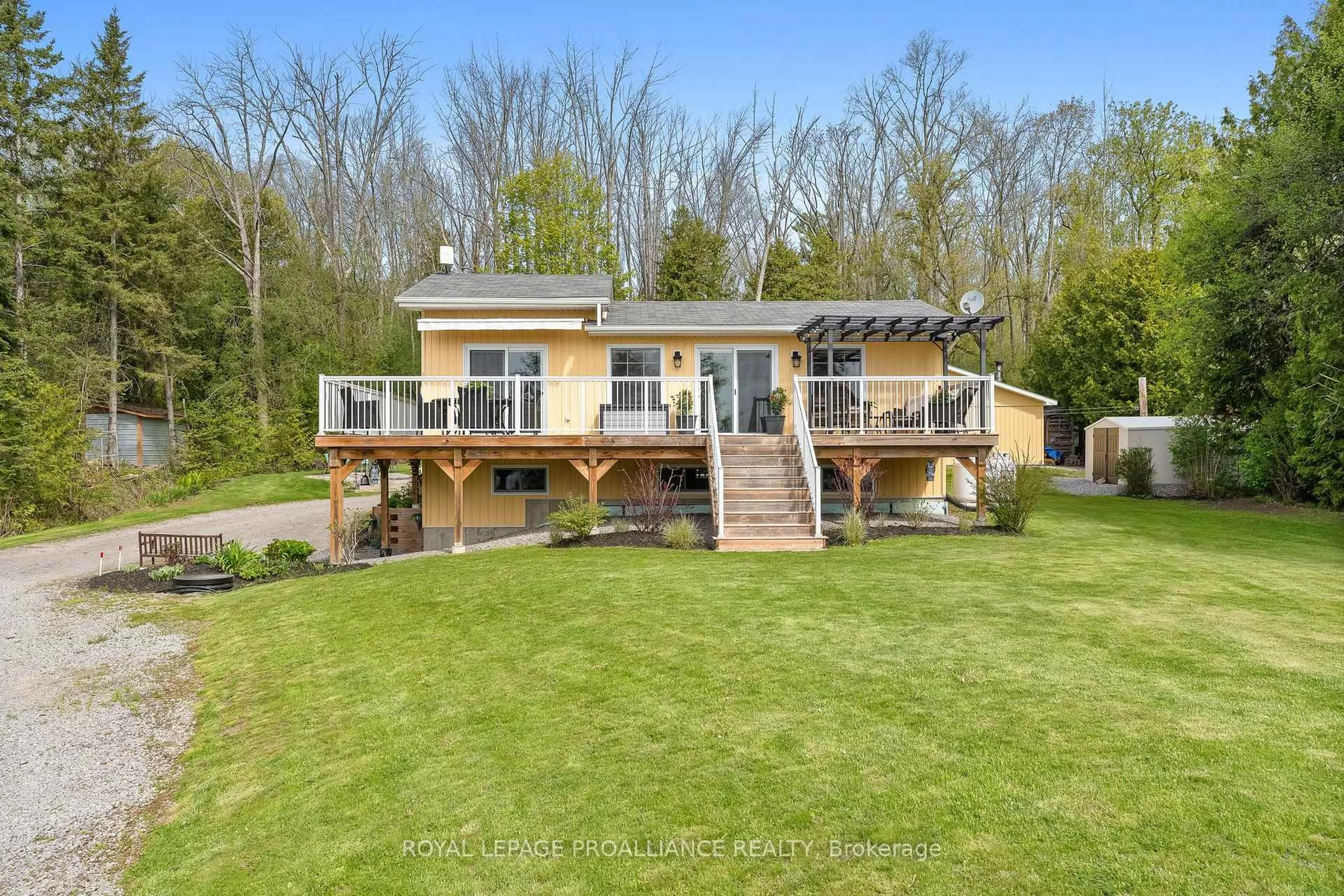 A pic from outside/outdoor area/front of a property/back of a property/a pic from drone, water/lake/river/ocean view for 686 North Shore Dr, Otonabee-South Monaghan Ontario K0L 1B0