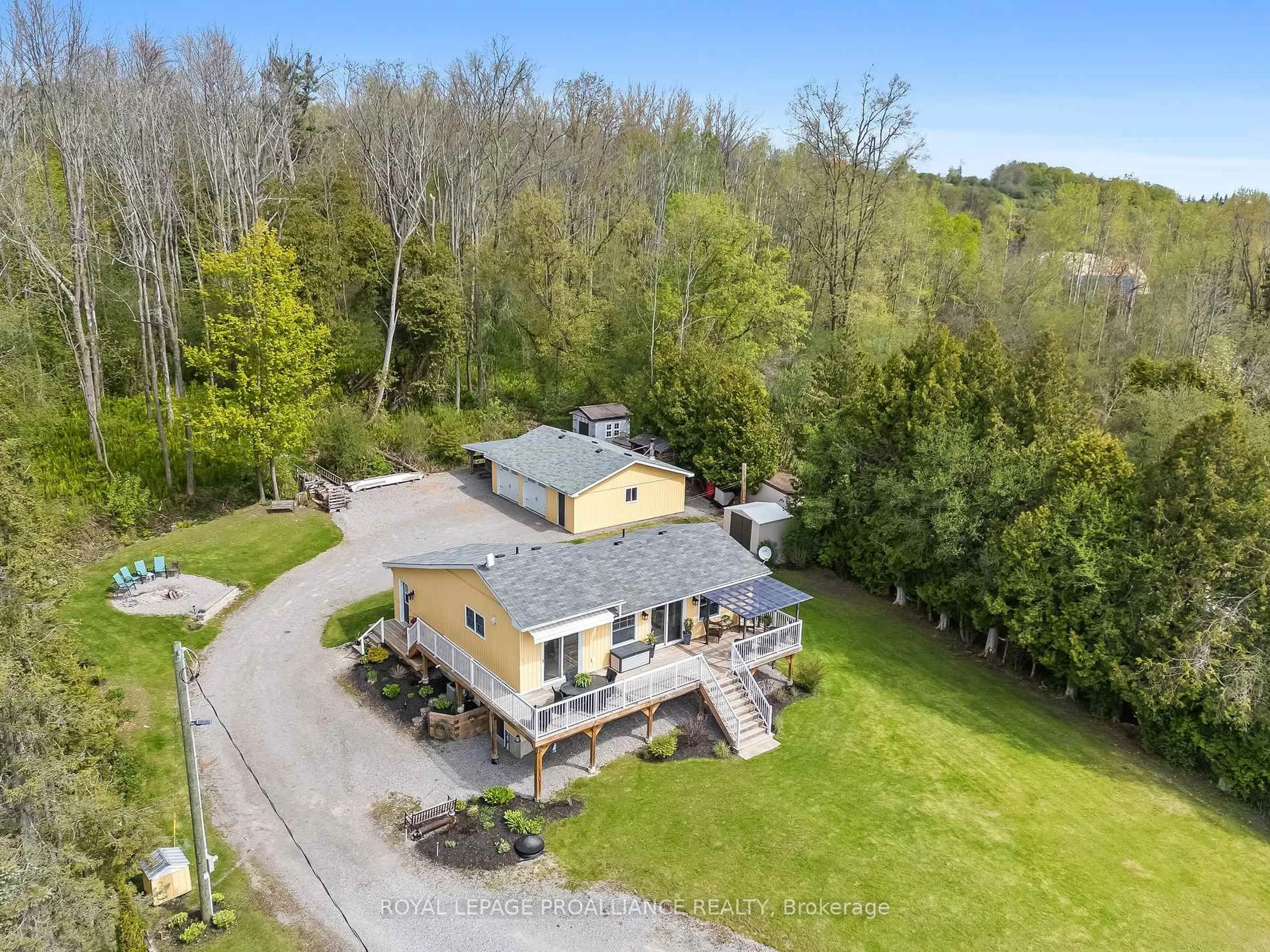A pic from outside/outdoor area/front of a property/back of a property/a pic from drone, water/lake/river/ocean view for 686 North Shore Dr, Otonabee-South Monaghan Ontario K0L 1B0
