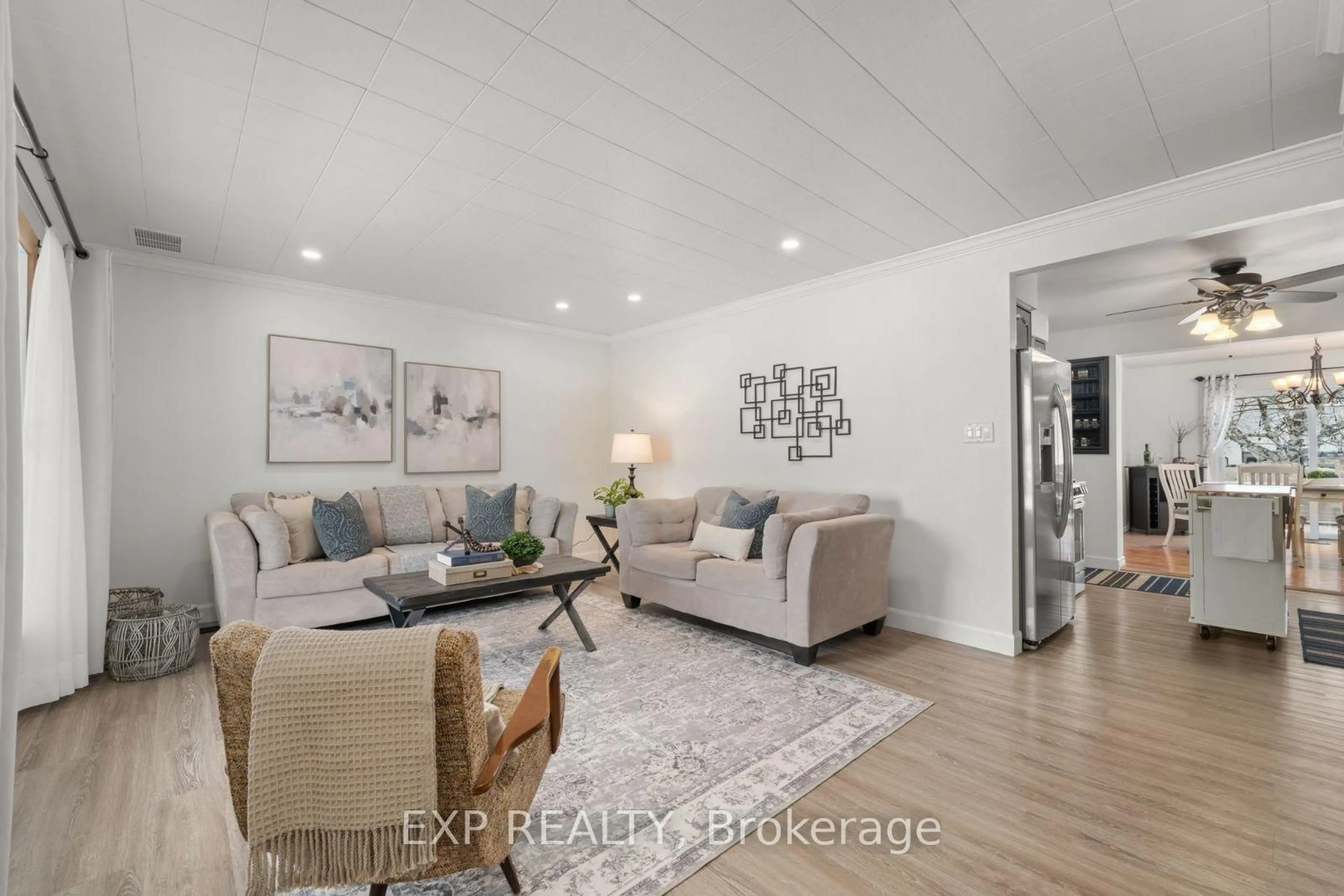 Living room with furniture, wood/laminate floor for 1121 HARMONY Rd, Corbyville Ontario K0K 1V0