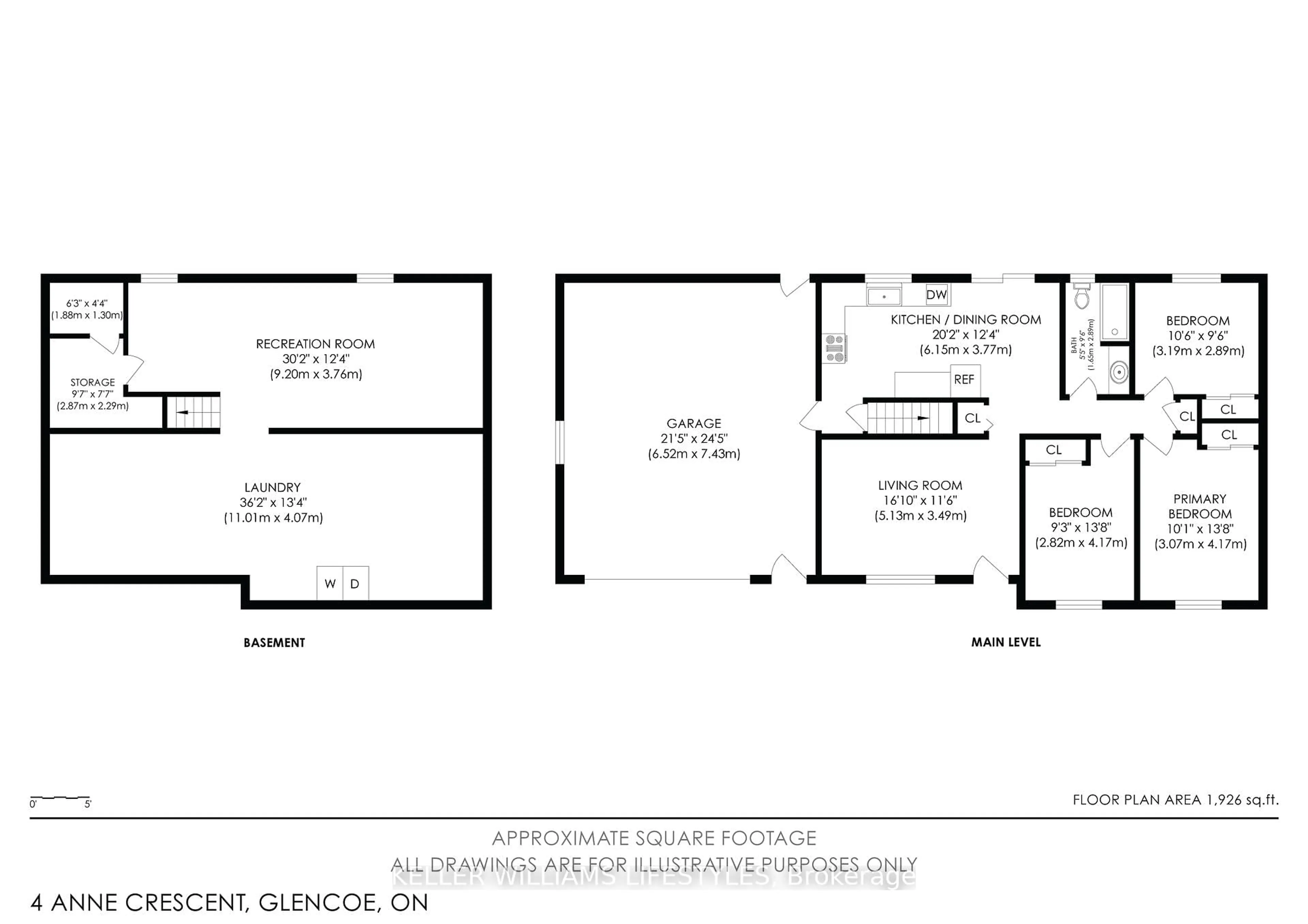 Floor plan for 4 Anne Cres, Southwest Middlesex Ontario N0M 1L0