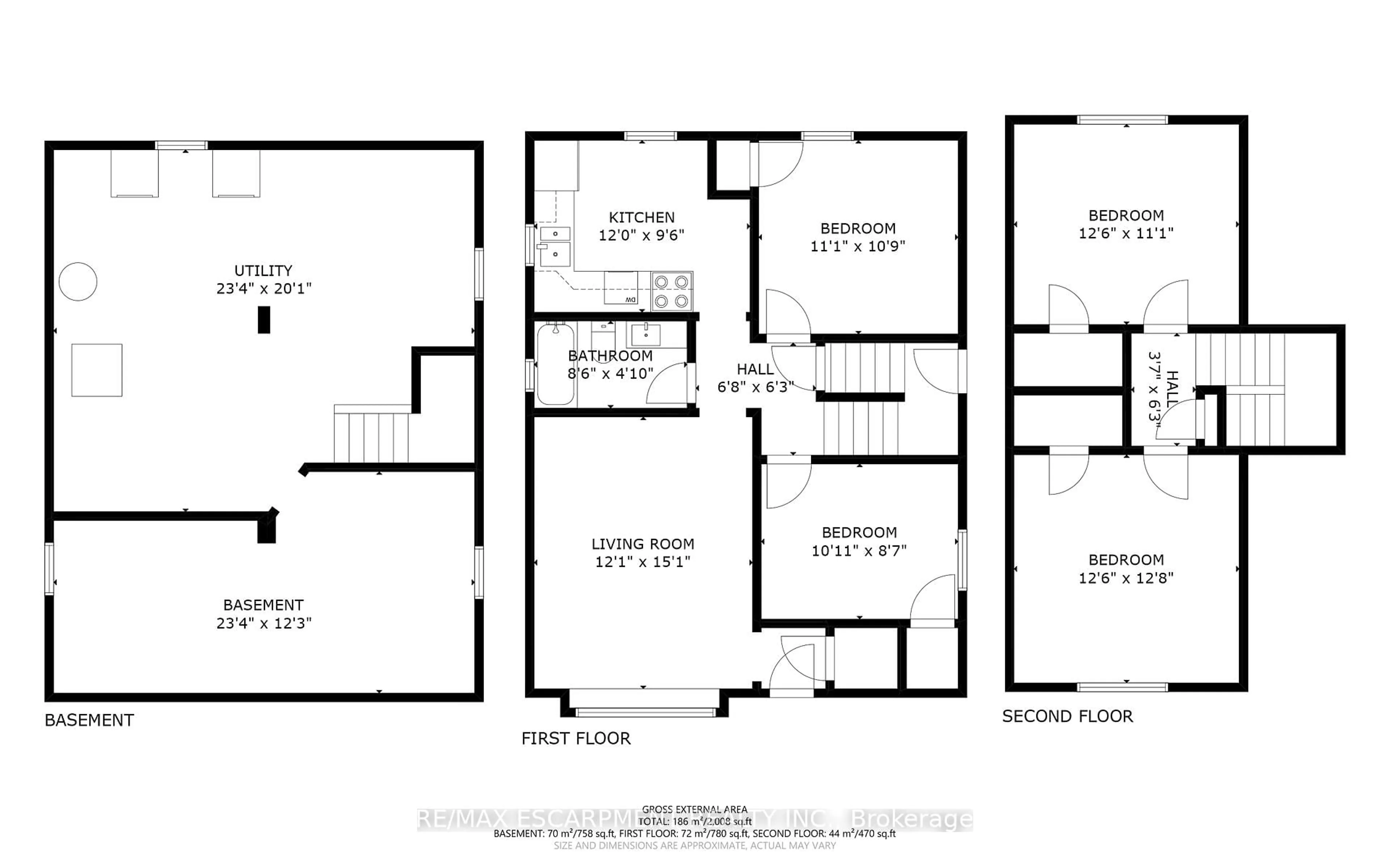 Floor plan for 8 Sinclair Crt, Hamilton Ontario L8K 2B5