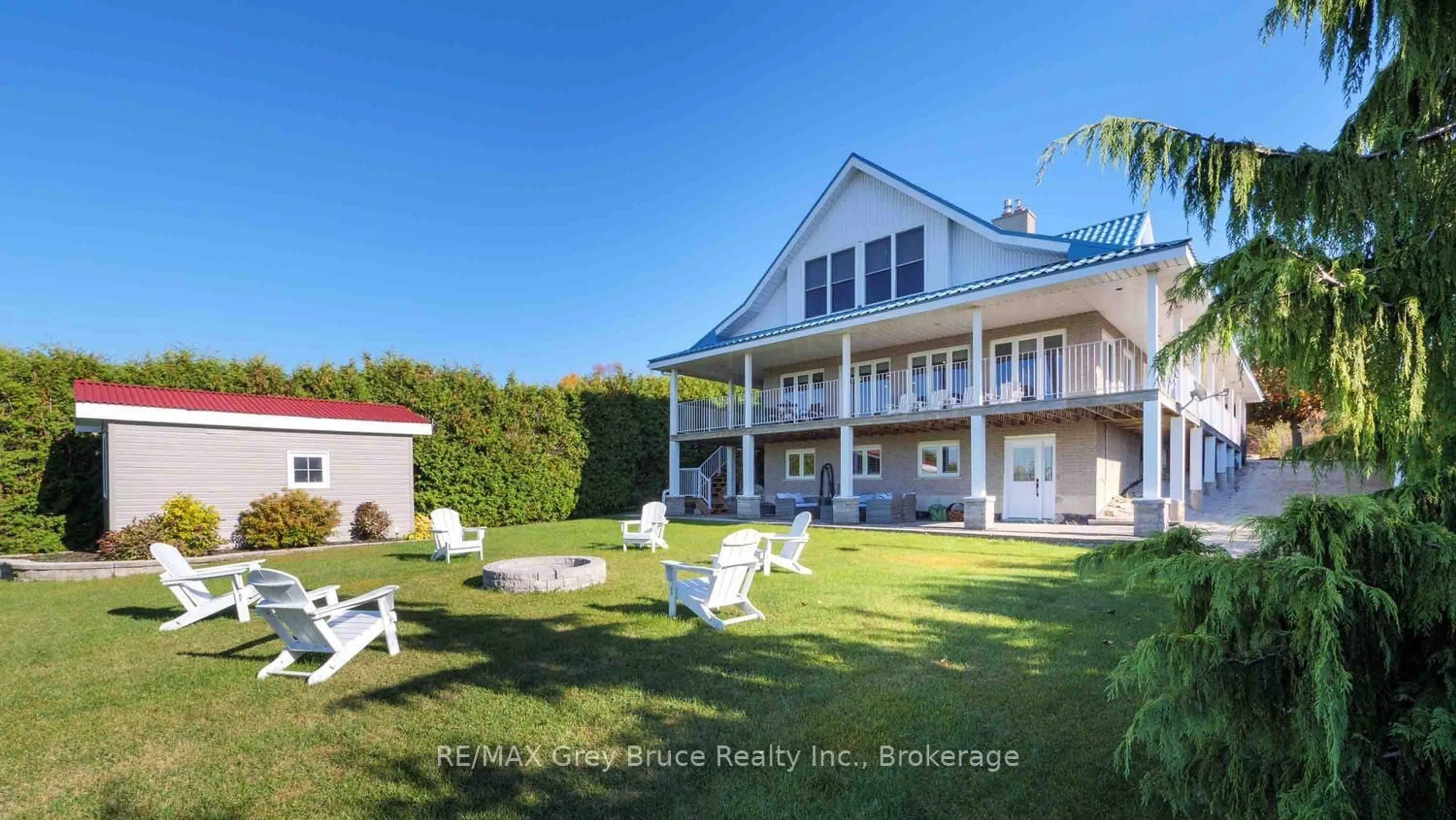 A pic from outside/outdoor area/front of a property/back of a property/a pic from drone, water/lake/river/ocean view for 151 Grandore St, Georgian Bluffs Ontario N0H 2T0