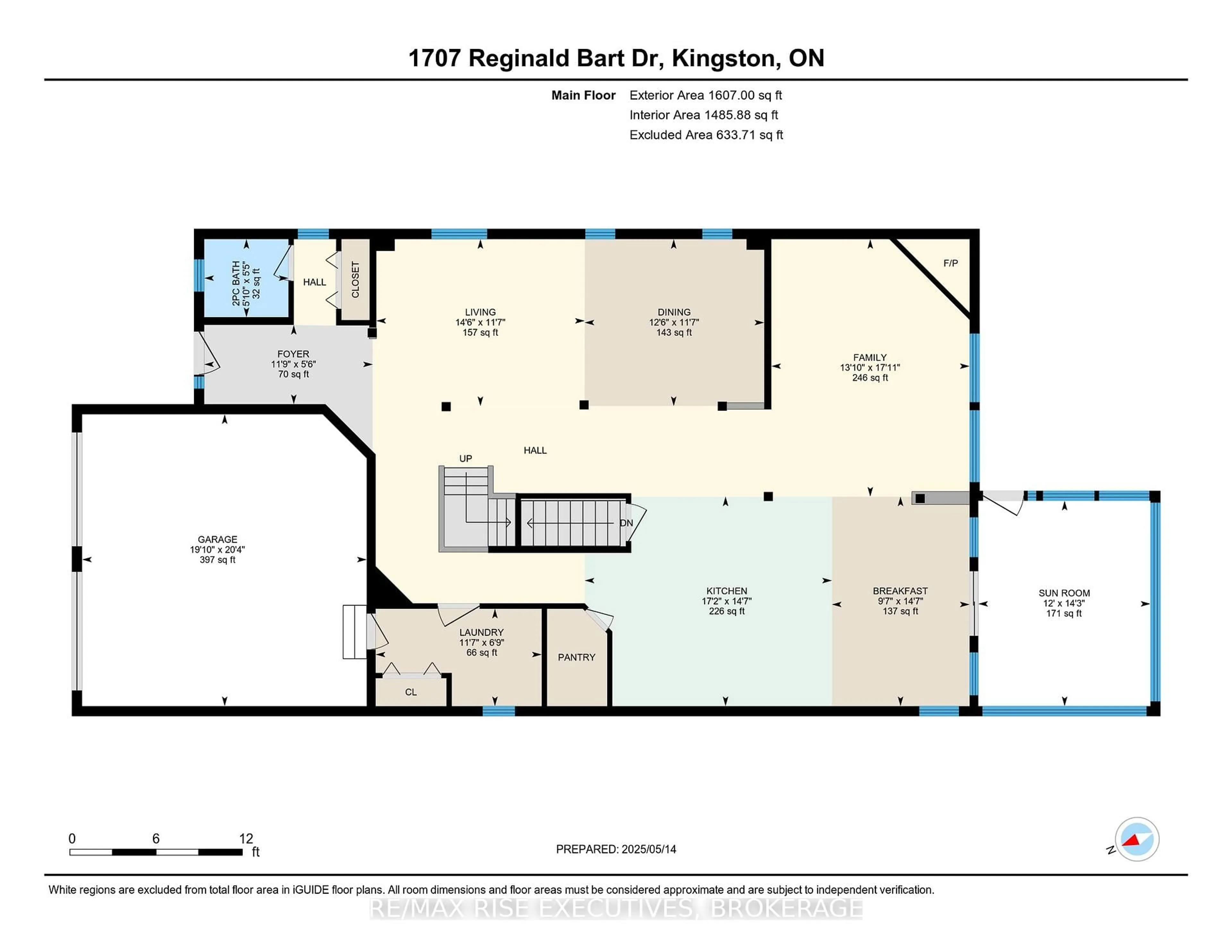Floor plan for 1707 REGINALD BART Dr, Kingston Ontario K7K 0E7