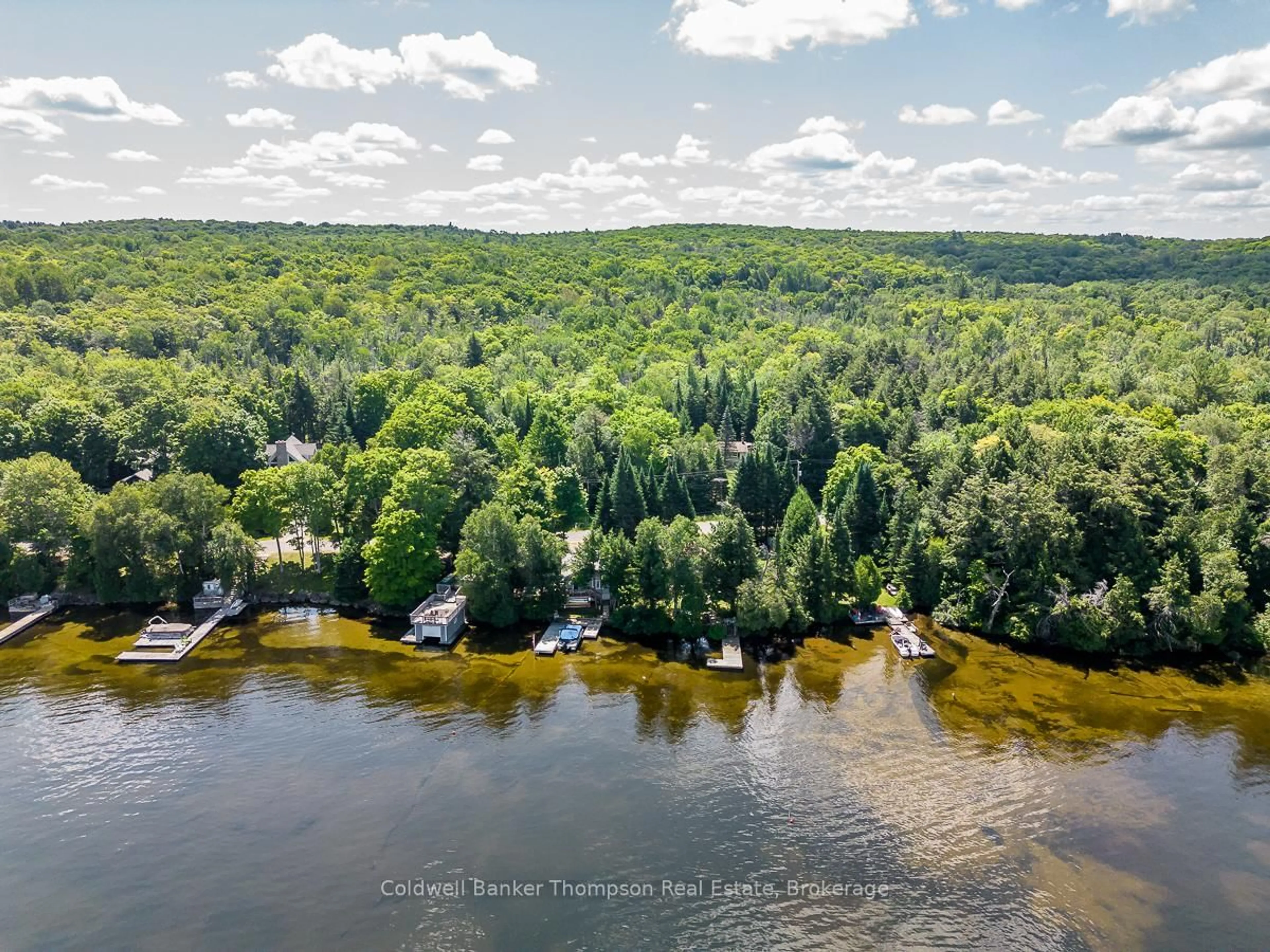 A pic from outside/outdoor area/front of a property/back of a property/a pic from drone, water/lake/river/ocean view for 1381 OLD 117 N/A, Lake of Bays Ontario P0B 1A0