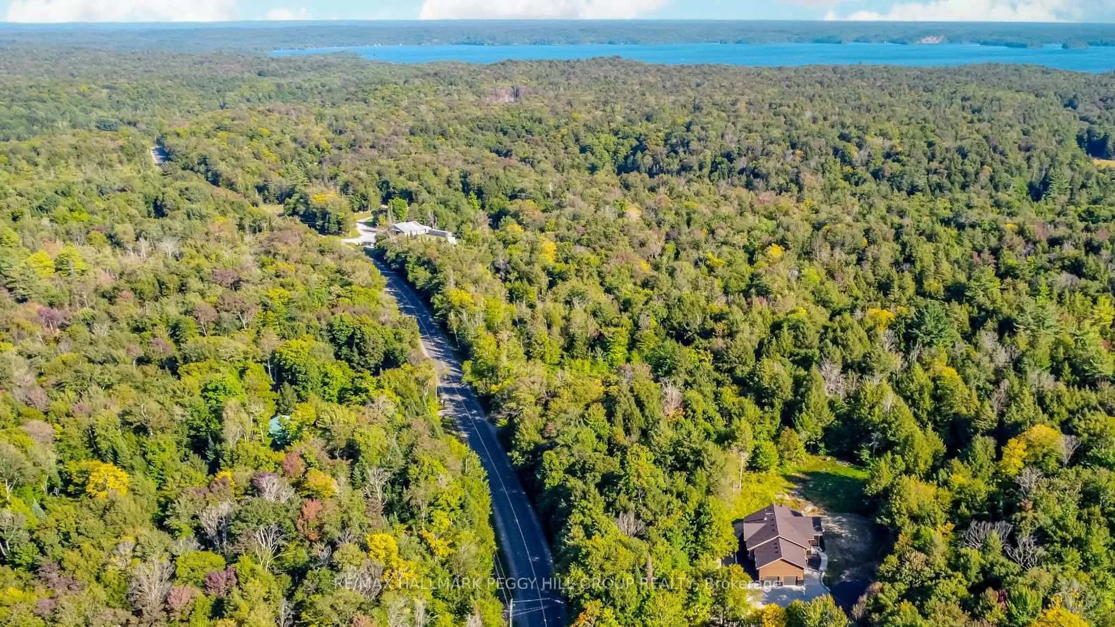 A pic from outside/outdoor area/front of a property/back of a property/a pic from drone, water/lake/river/ocean view for 4571 Aspdin Rd, Muskoka Lakes Ontario P0B 1M0