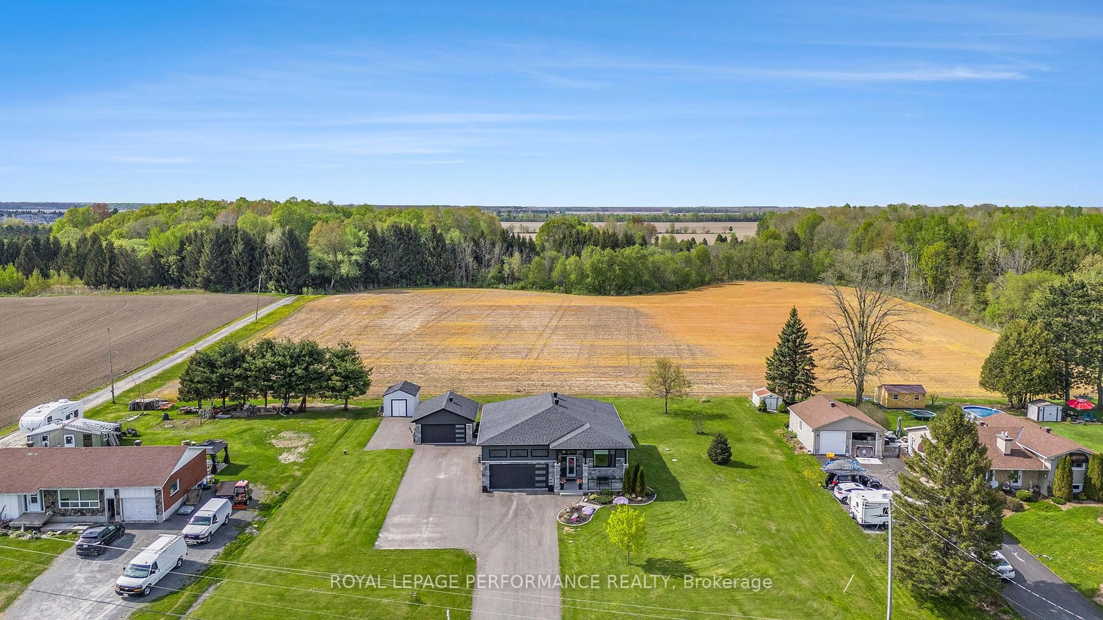 A pic from outside/outdoor area/front of a property/back of a property/a pic from drone, water/lake/river/ocean view for 1295 Notre Dame St, Russell Ontario K0A 1W0