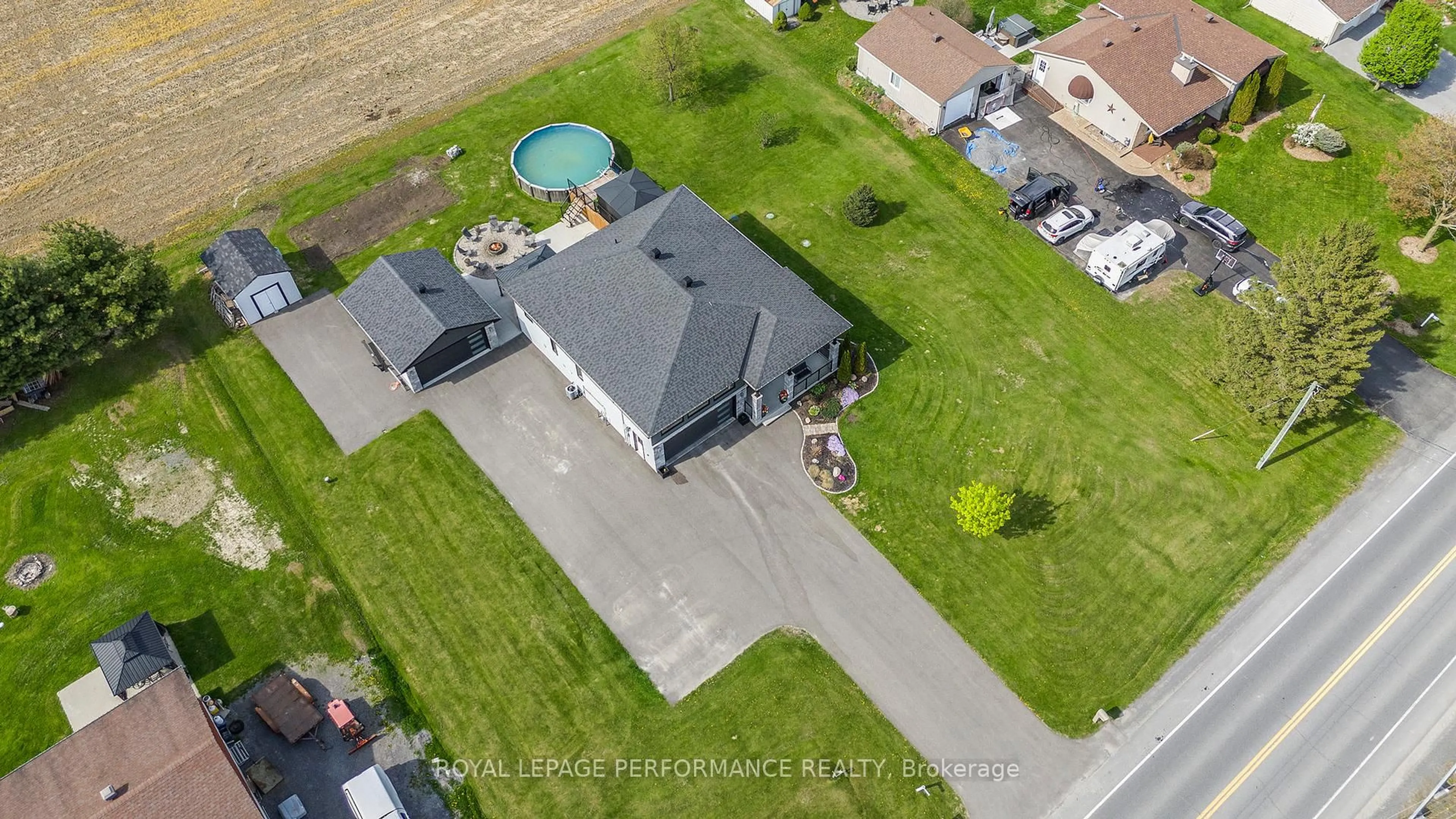 A pic from outside/outdoor area/front of a property/back of a property/a pic from drone, street for 1295 Notre Dame St, Russell Ontario K0A 1W0