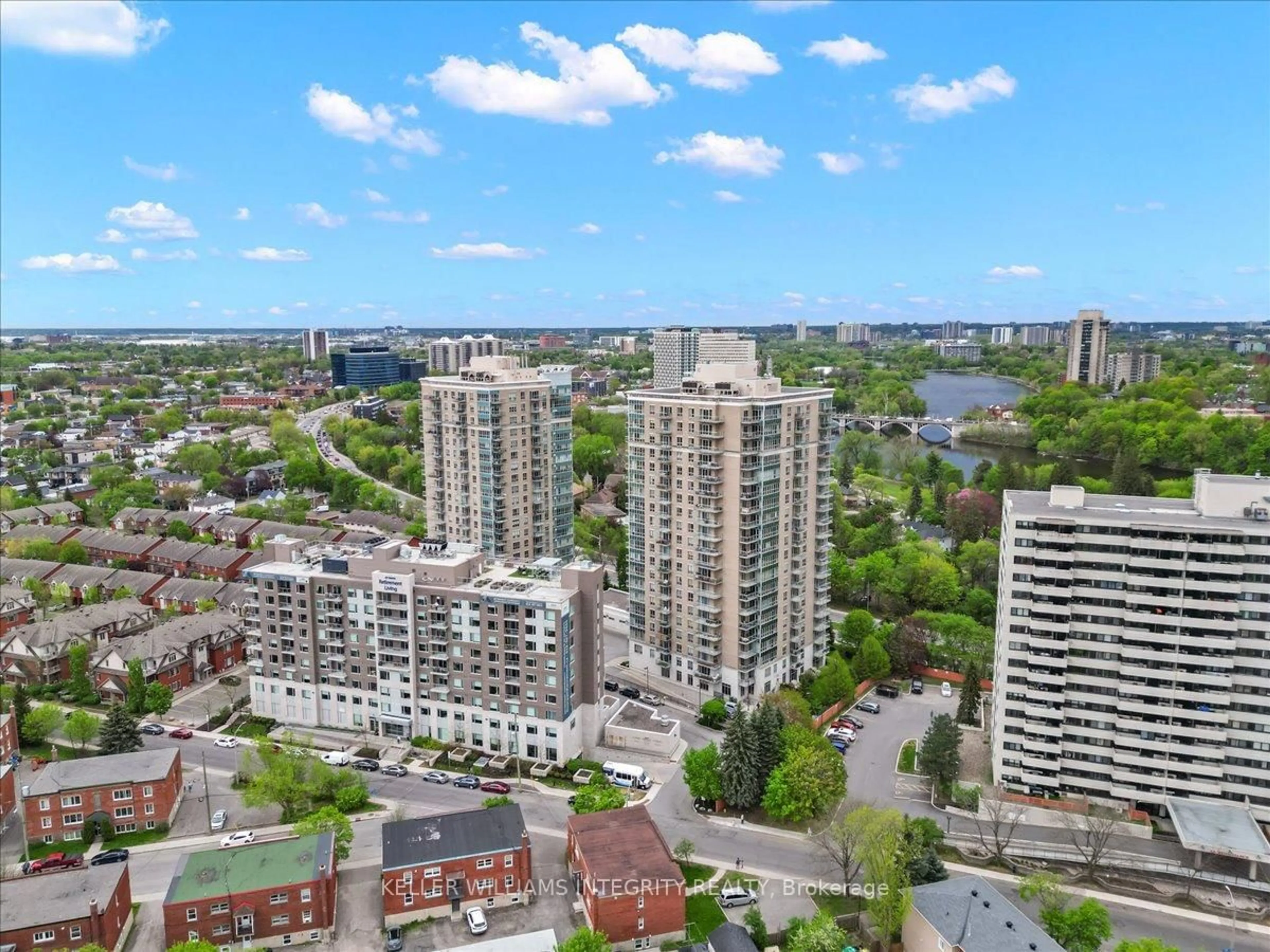 A pic from outside/outdoor area/front of a property/back of a property/a pic from drone, city buildings view from balcony for 70 Landry St #1604, Ottawa Ontario K1L 0A8