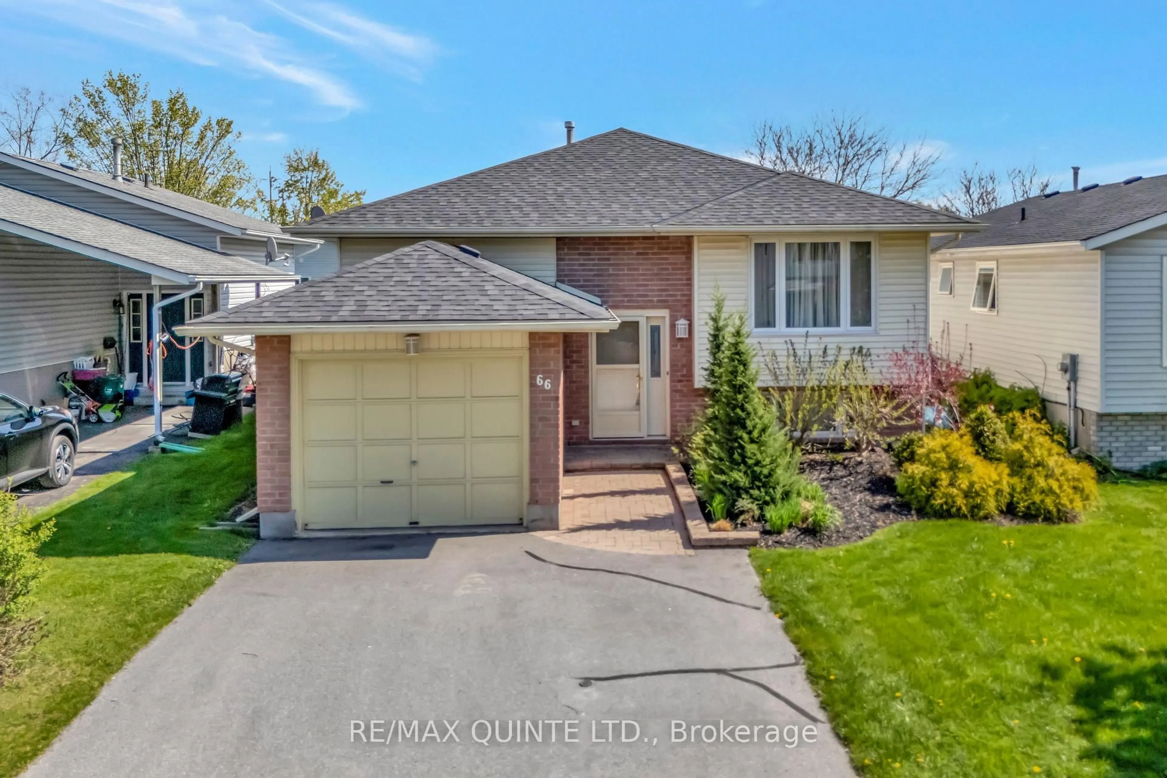 Home with vinyl exterior material, street for 66 Bogart Cres, Belleville Ontario K8P 5E8