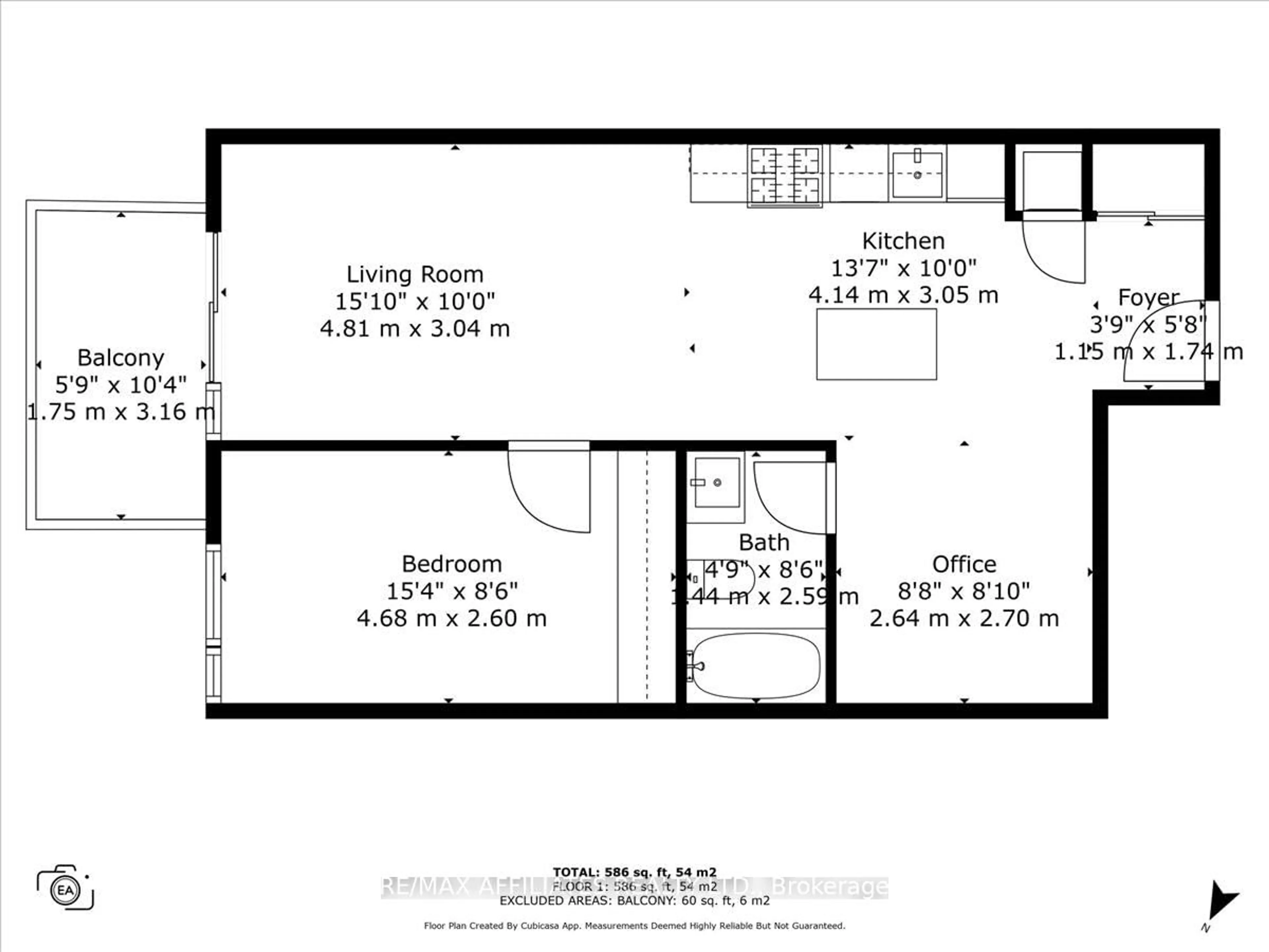 Floor plan for 203 CATHERINE St #1408, Ottawa Ontario K2P 1C3