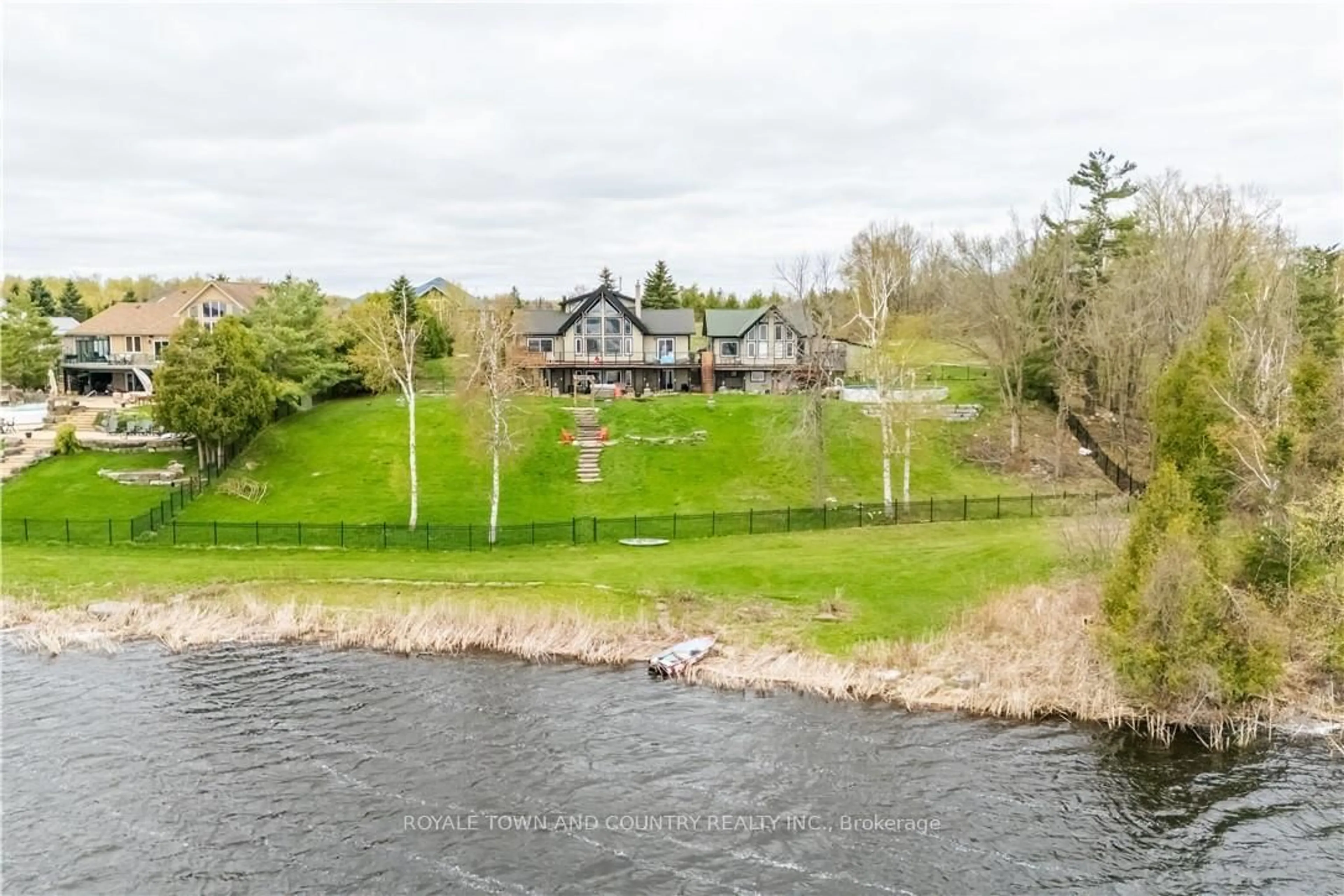 A pic from outside/outdoor area/front of a property/back of a property/a pic from drone, water/lake/river/ocean view for 151 Peller Crt, Kawartha Lakes Ontario K0M 1A0
