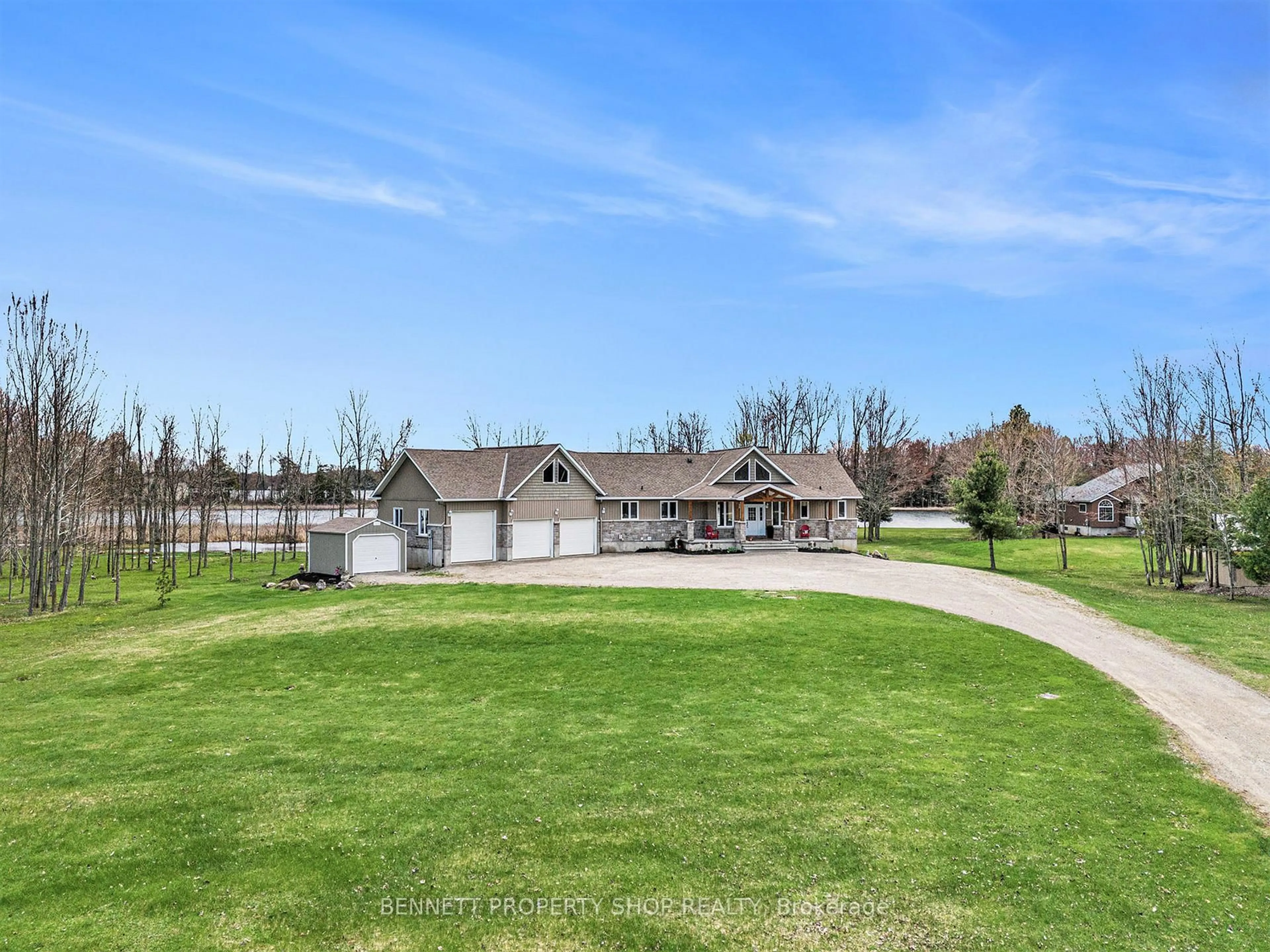 A pic from outside/outdoor area/front of a property/back of a property/a pic from drone, water/lake/river/ocean view for 638 West Point Dr, Perth Ontario K7H 3C7