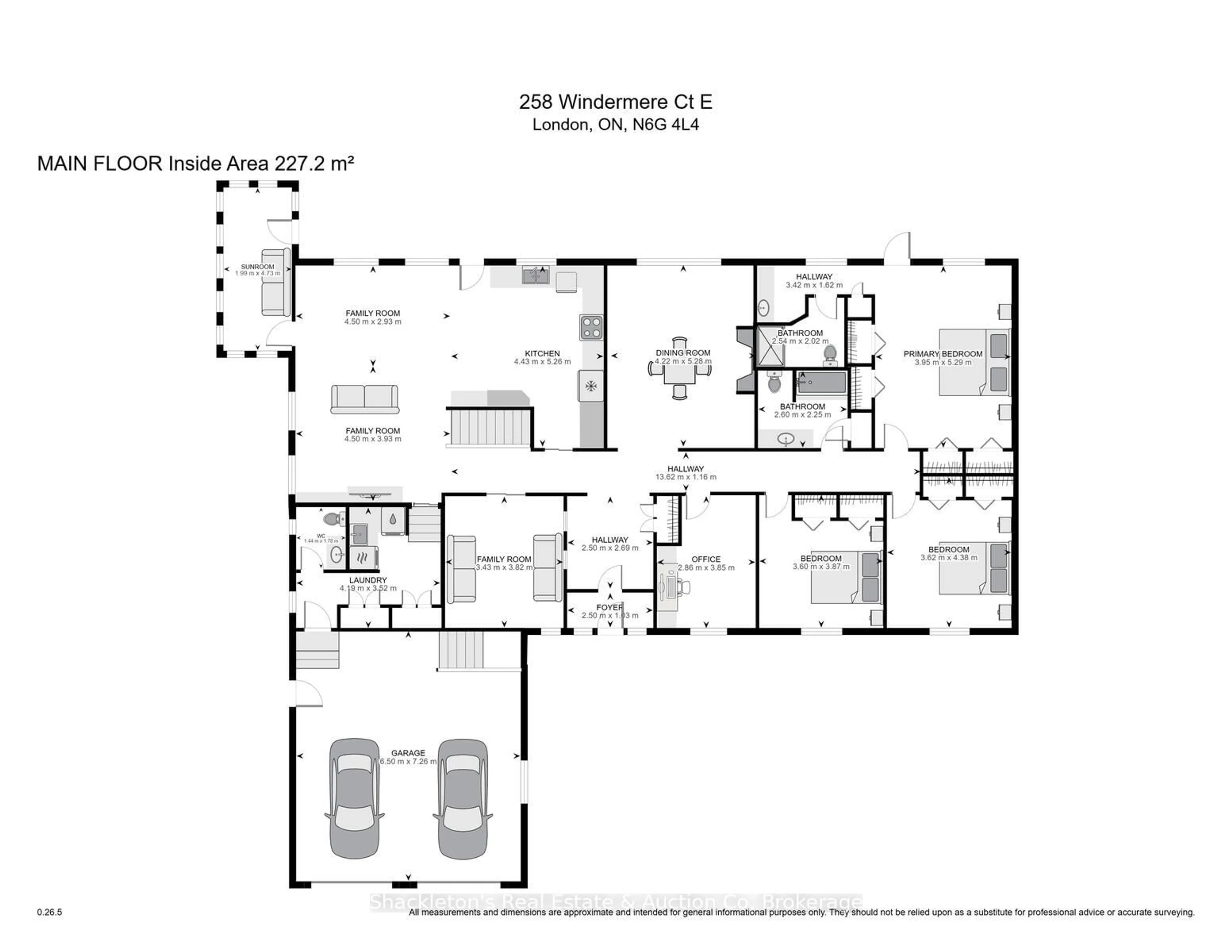 Floor plan for 258 Windermere Crt, London North Ontario N6G 4L4