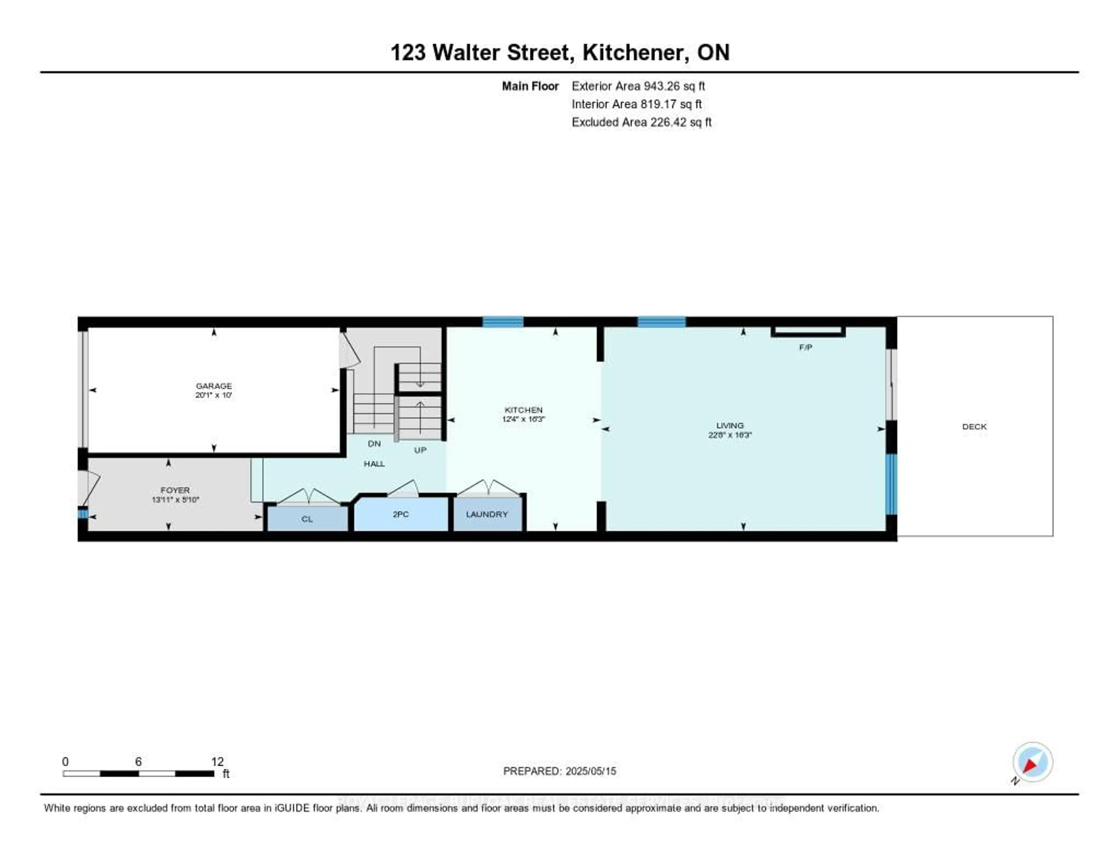 Floor plan for 123 Walter St, Kitchener Ontario N2G 1S3